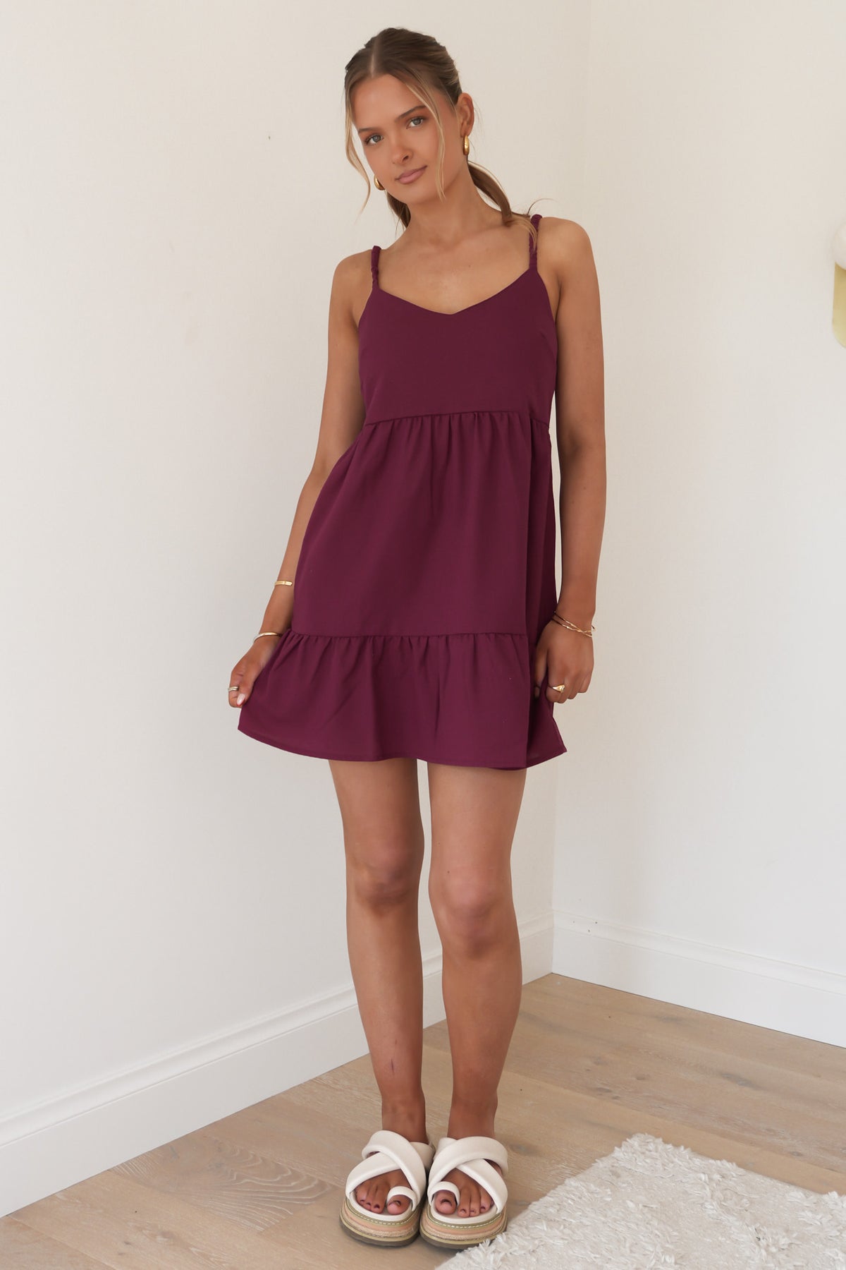 Soleil Mini Dress Wine