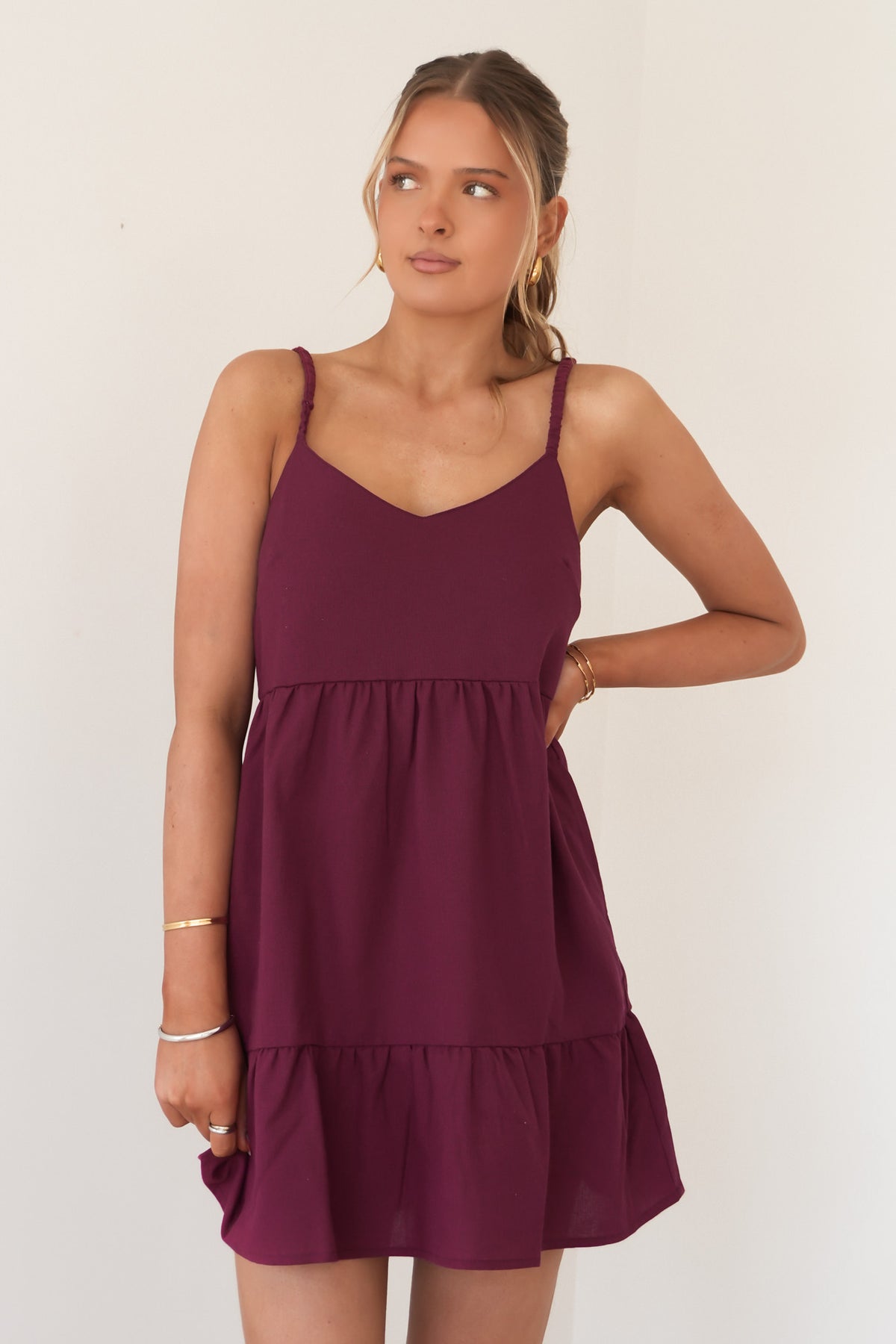 Soleil Mini Dress Wine