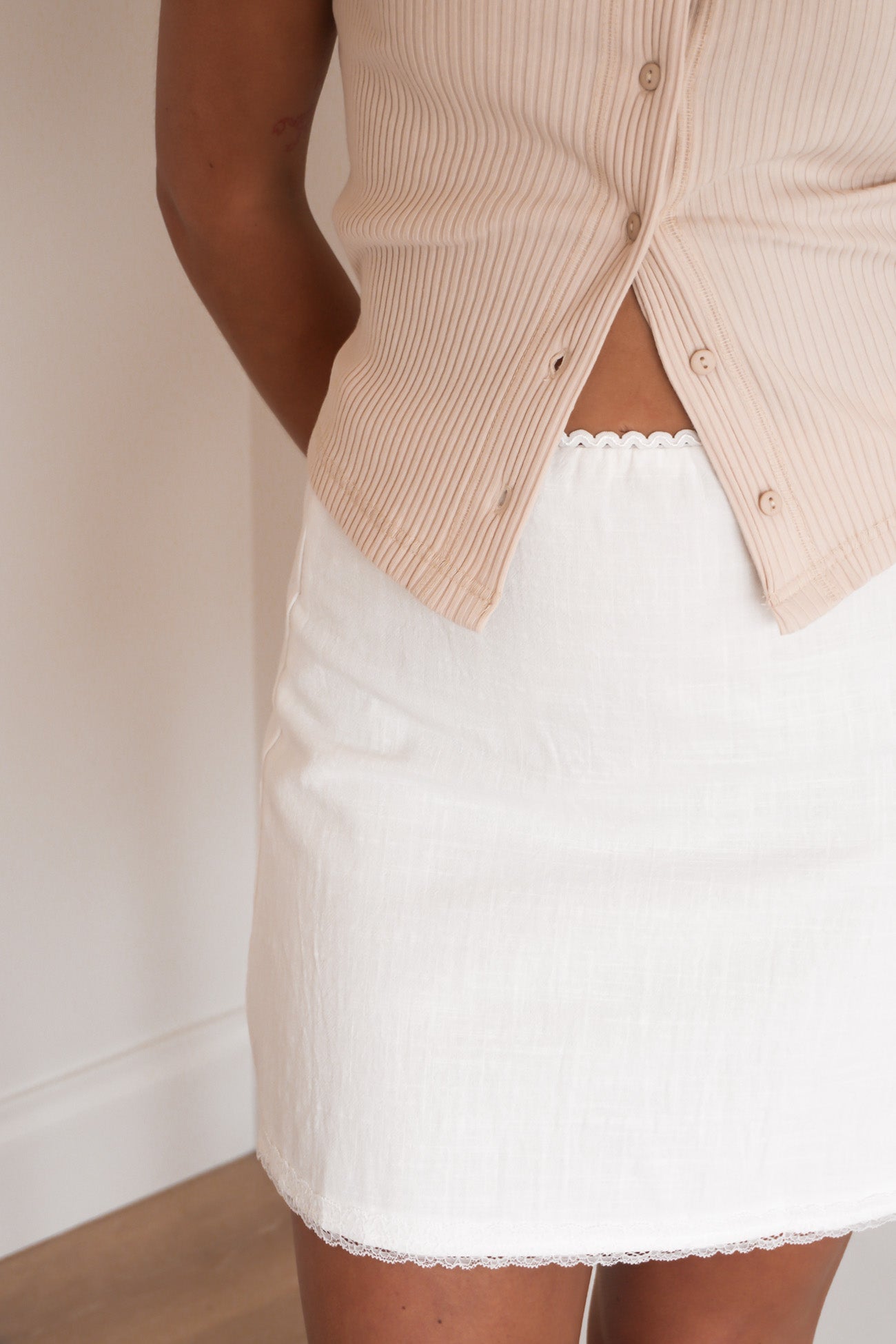 Stacey Mini Skirt White