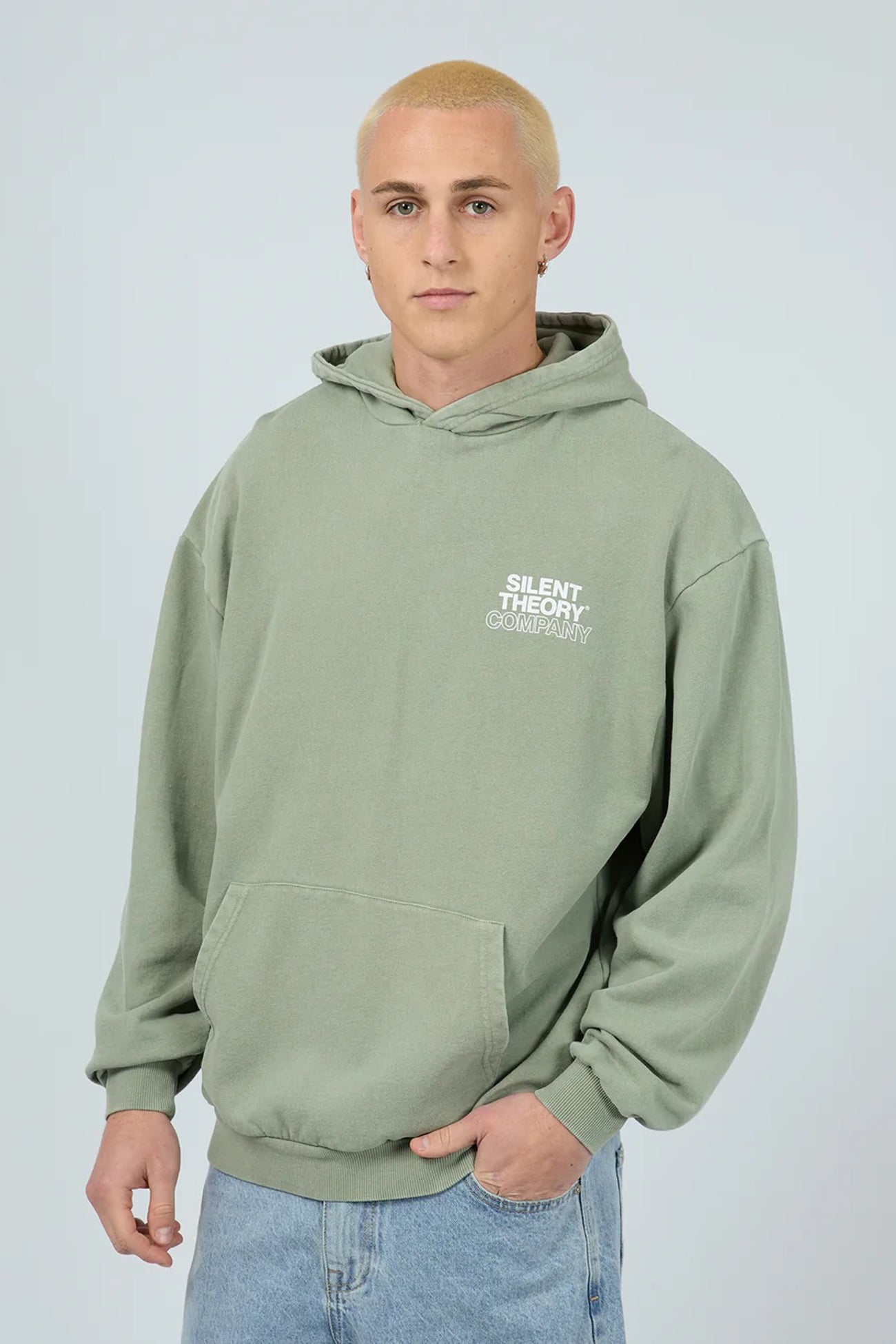 Stacked Hoodie Sage f