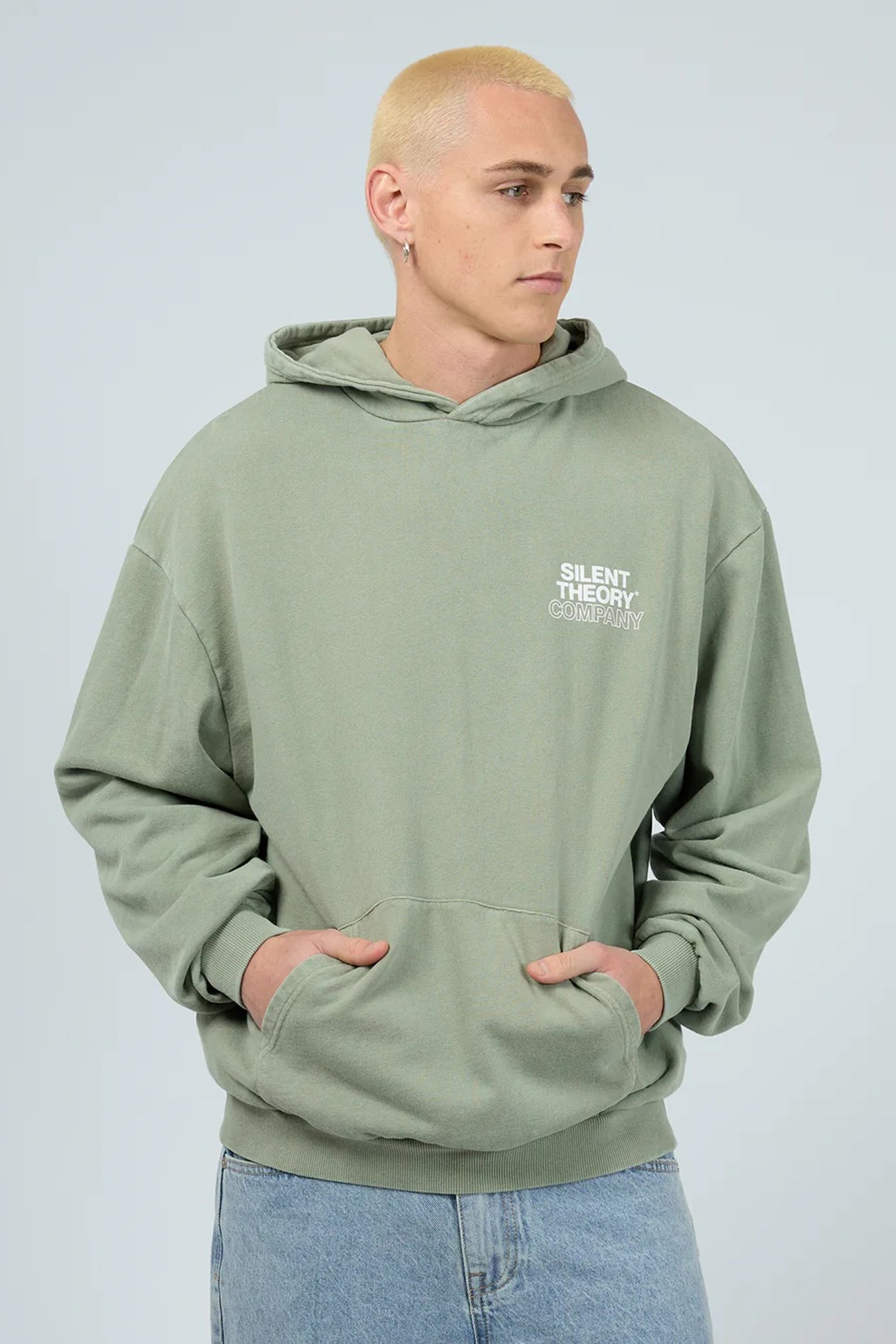 Stacked Hoodie Sage f1