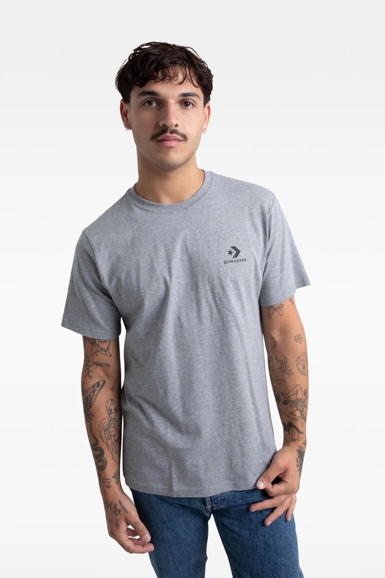 Star Chevron Left Chest Short Sleeve Tee Heather Marle
