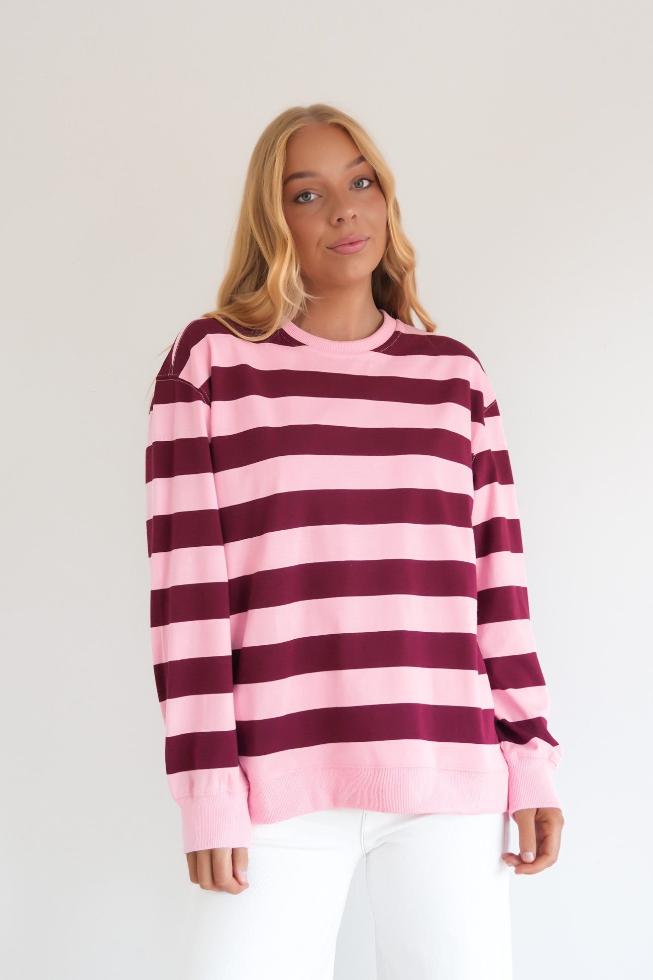 Stazie Sweatshirt Pink Red Stripe