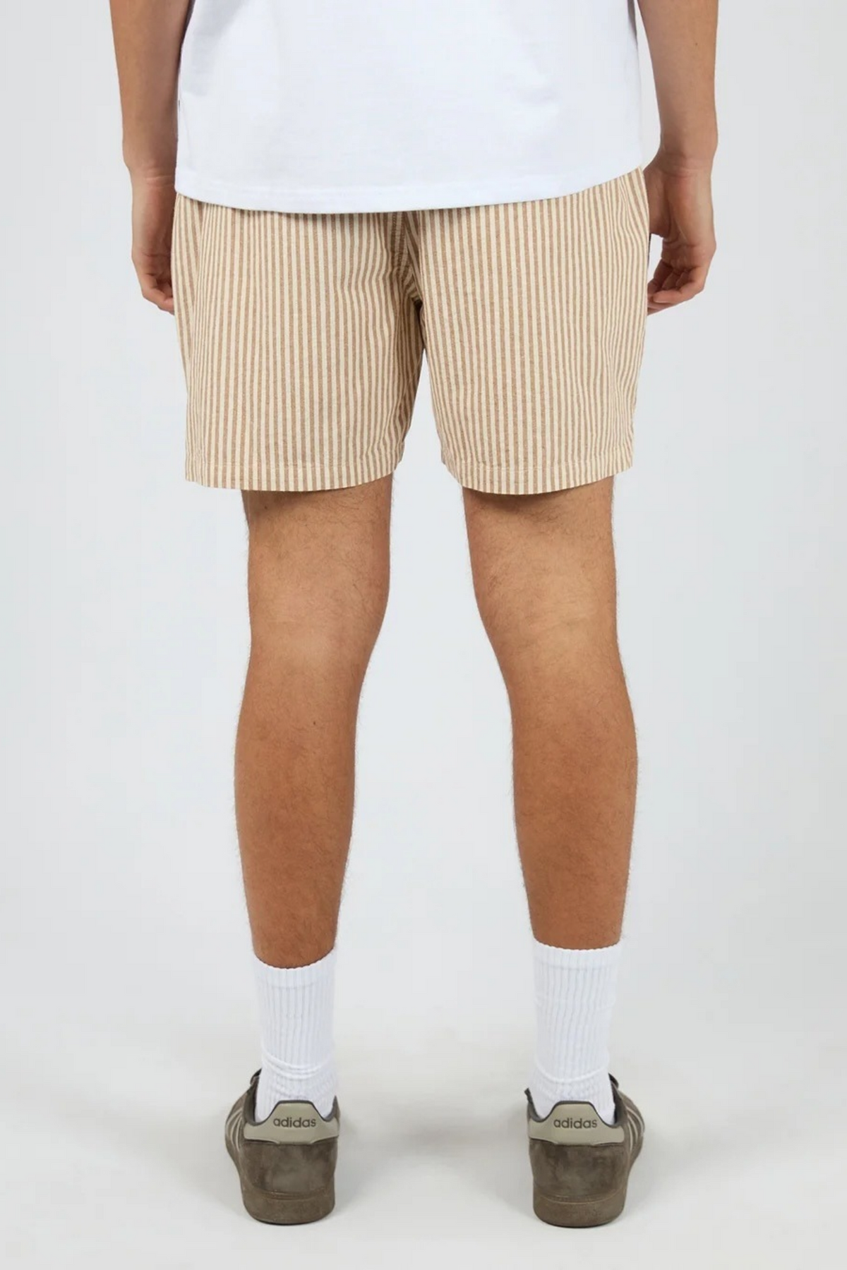 Stripe Linen Short Brown