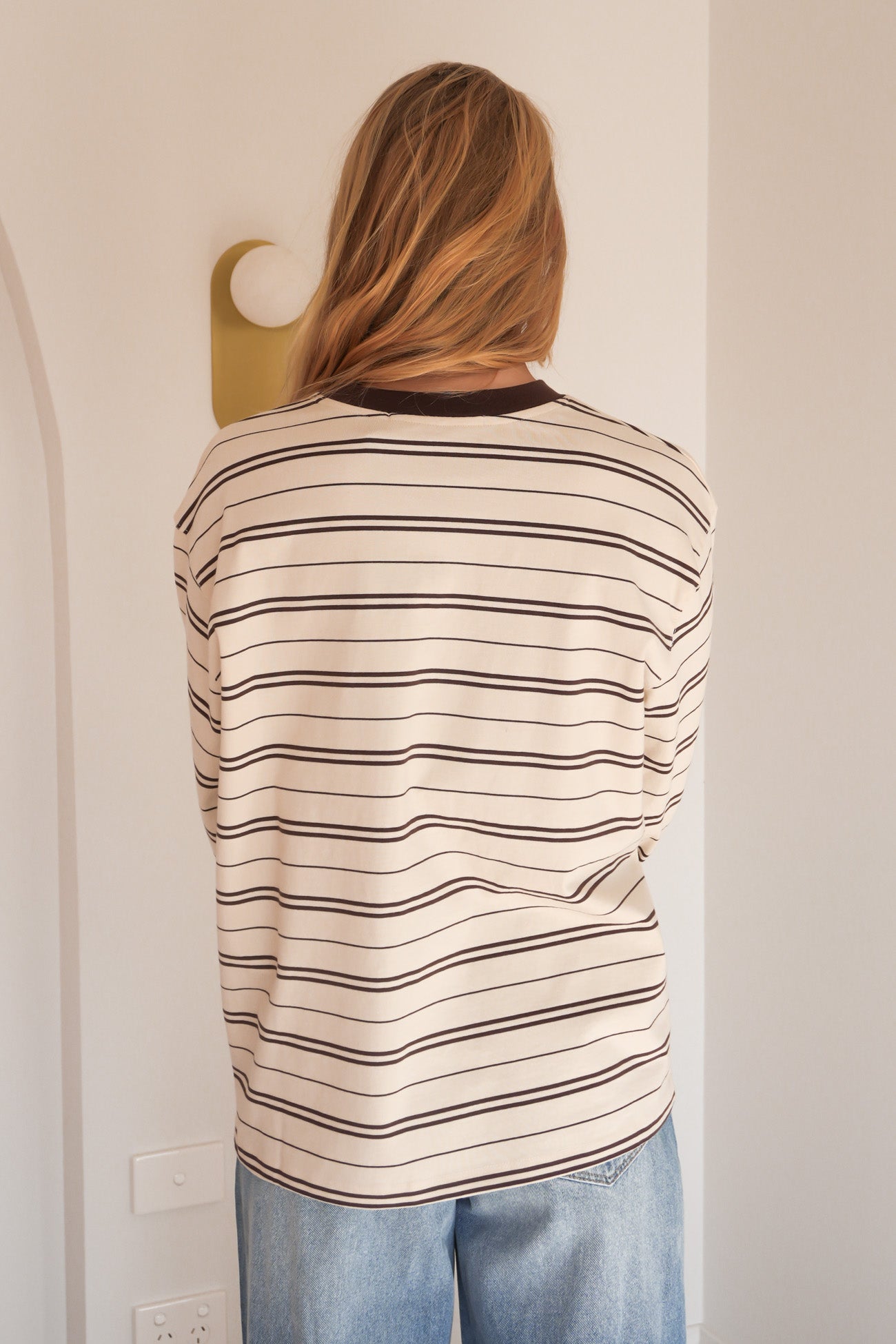 Stripe Long Sleeve Tee Chocolate