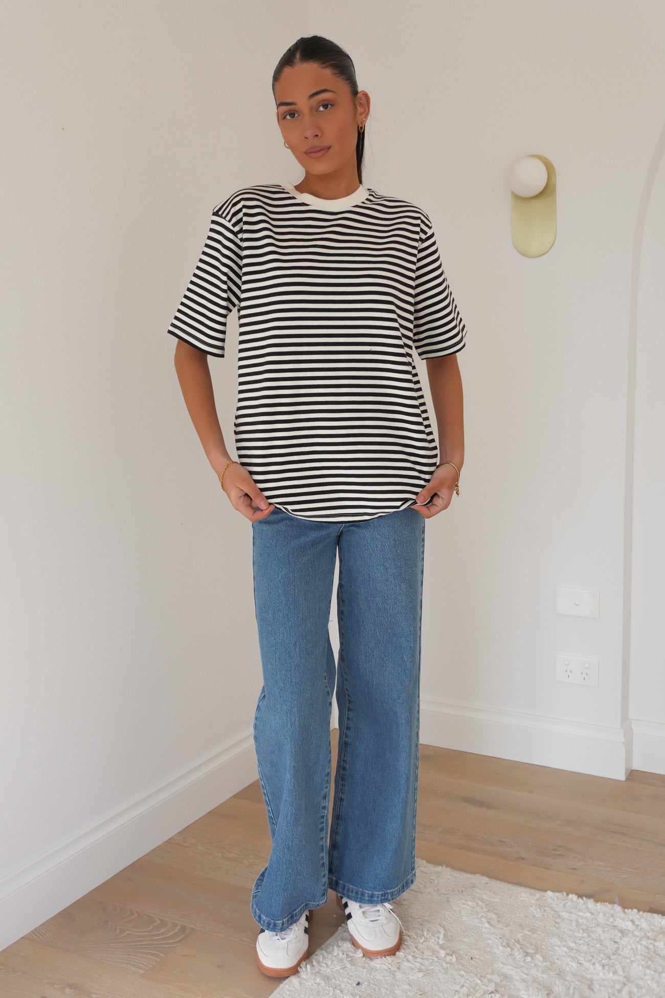 Stripe Short Sleeve Tee Black