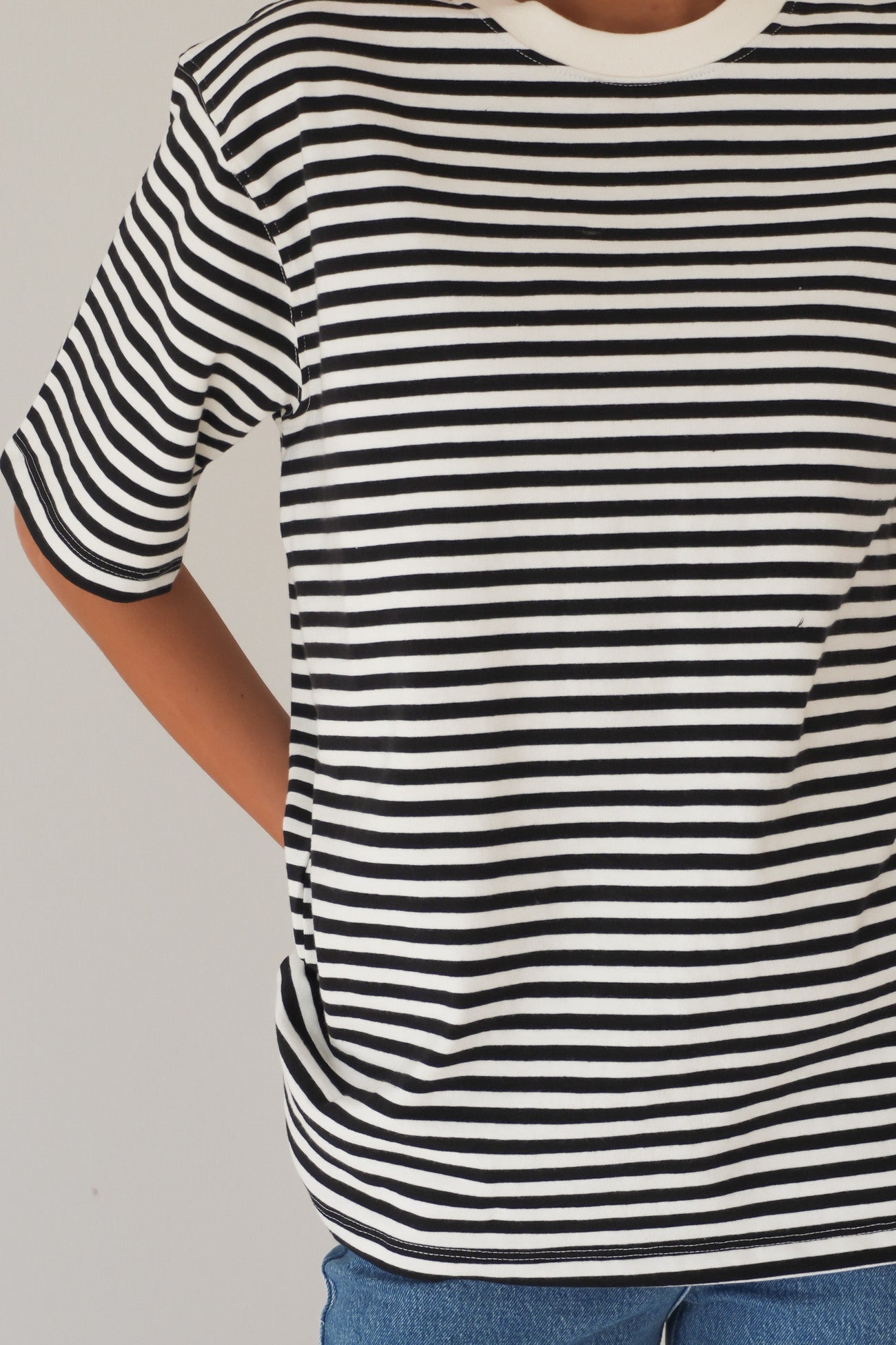 Stripe Short Sleeve Tee Black