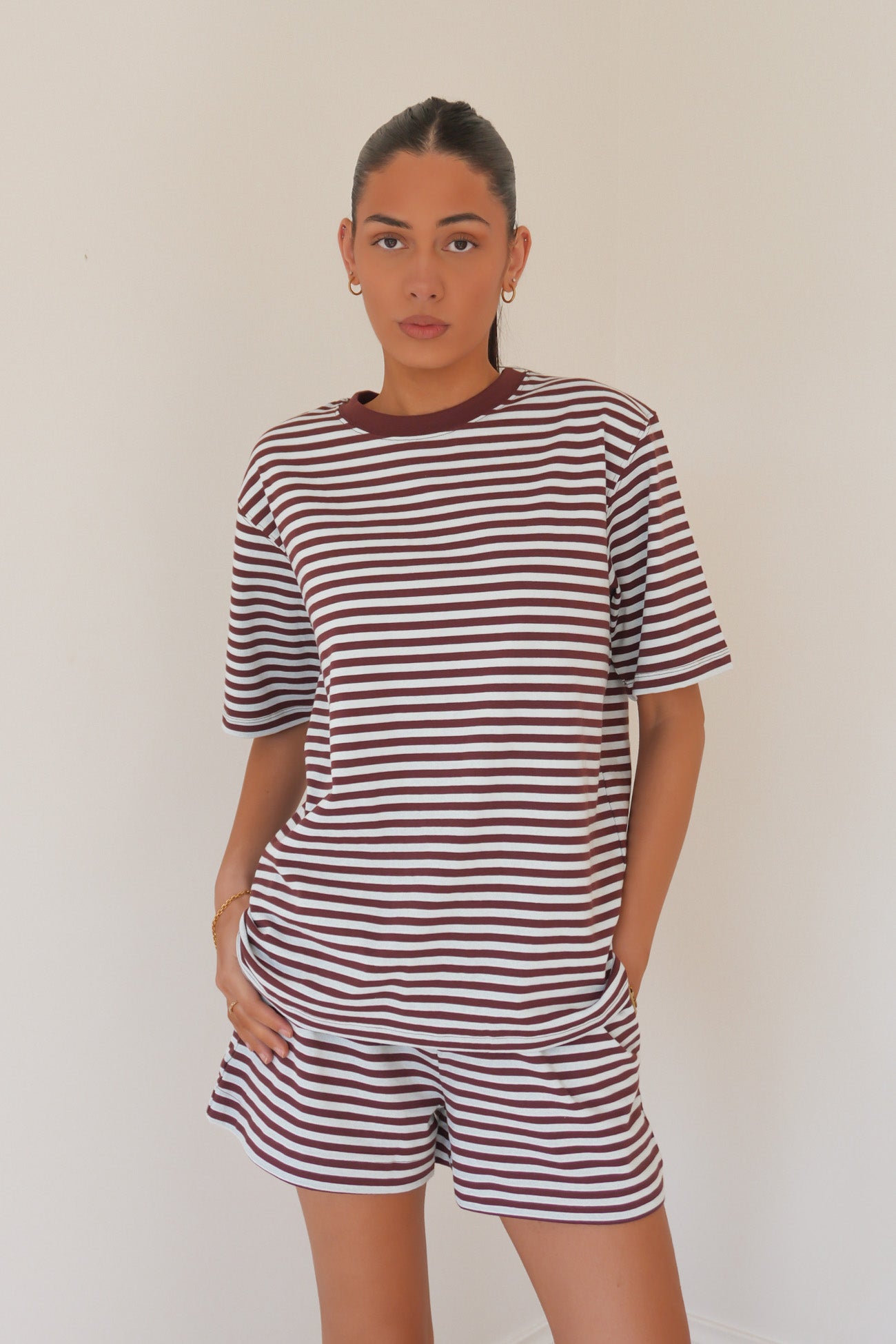 Stripe Short Sleeve Tee Light Blue