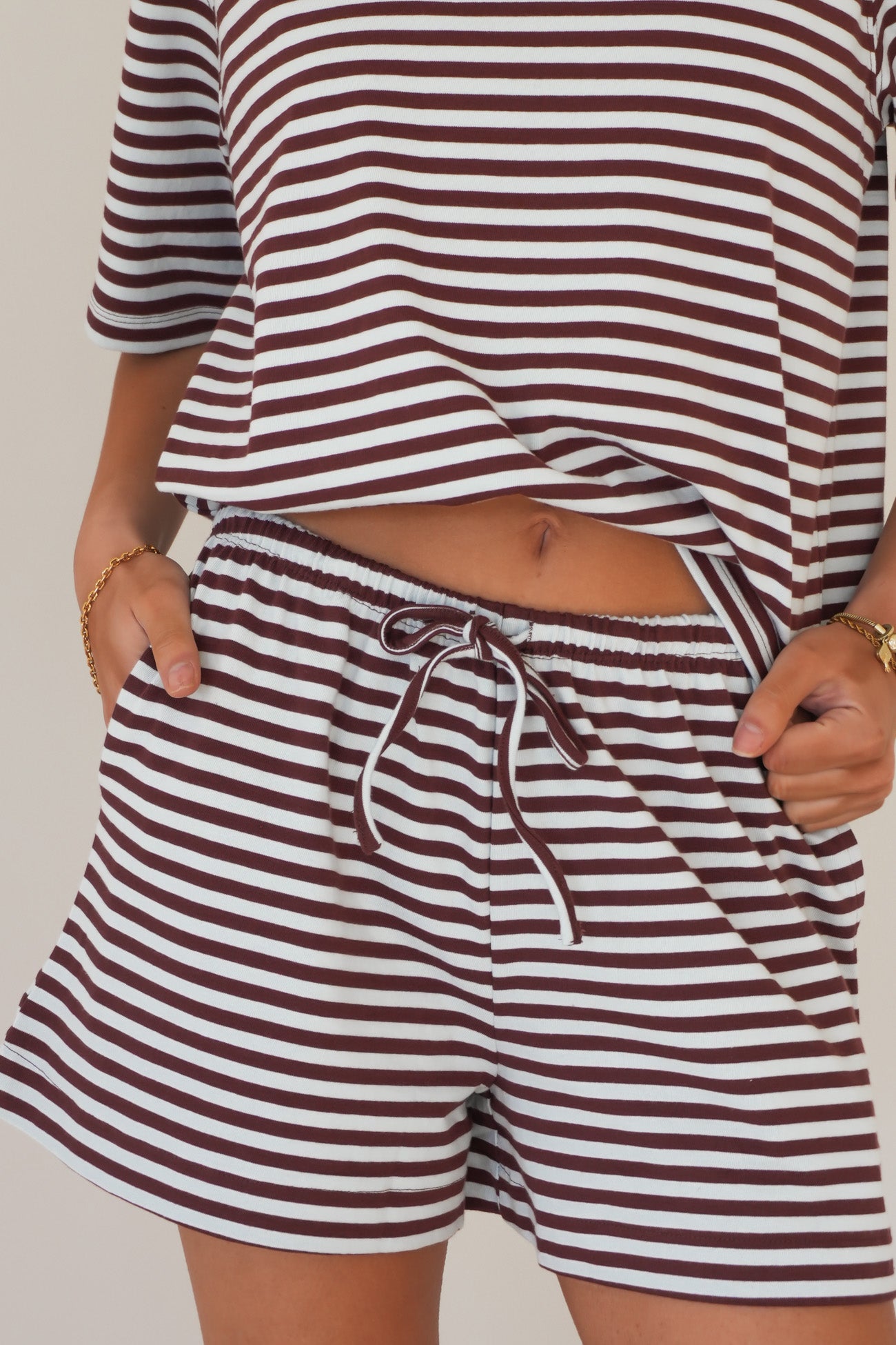 Stripe Short Sleeve Tee Light Blue