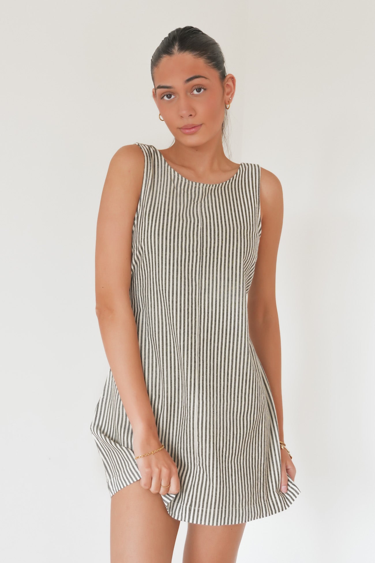 Sunday Tie Waist Mini Dress Black