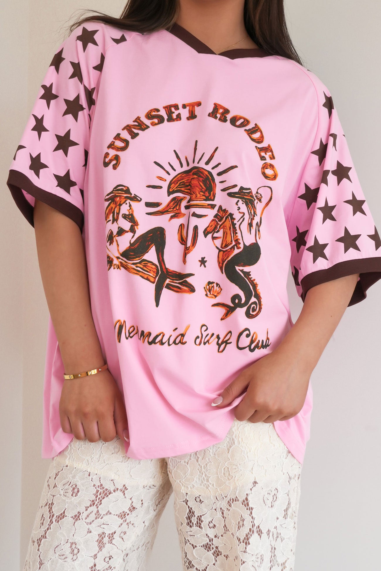 Sunset Rodeo Tee Pink