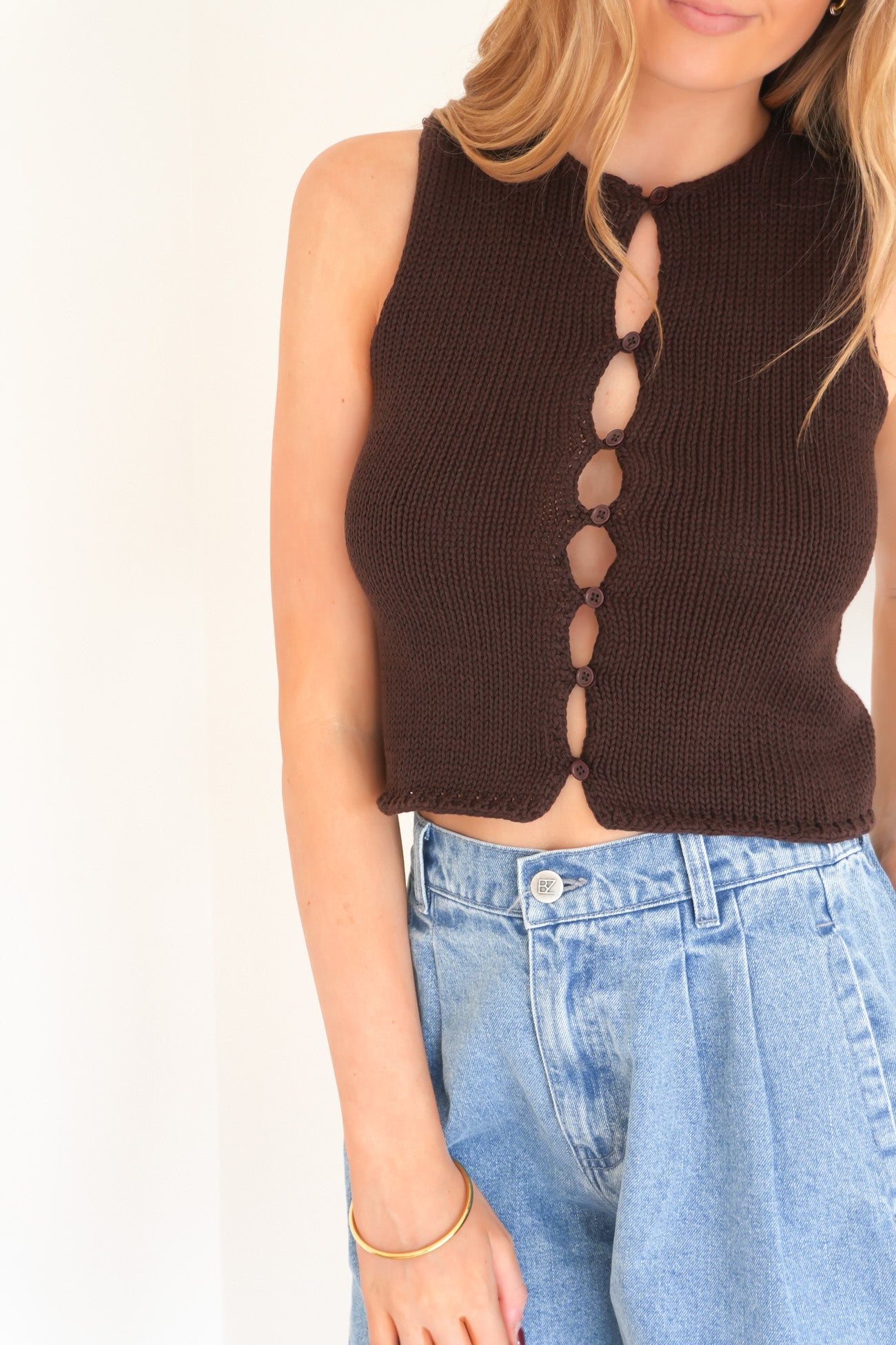 Sunset Knit Top Brown