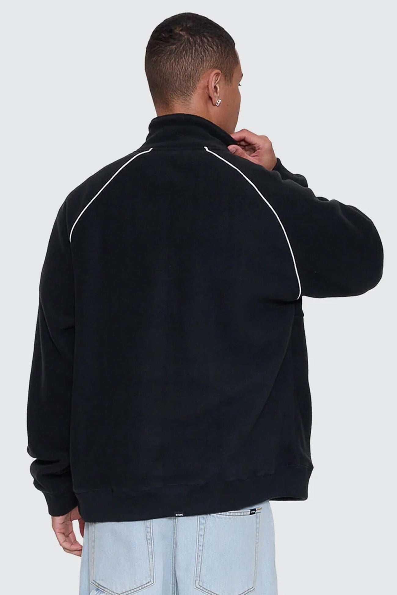 Thrill Of Victory Raglan Quarter Zip Polar Fleece Faded Black