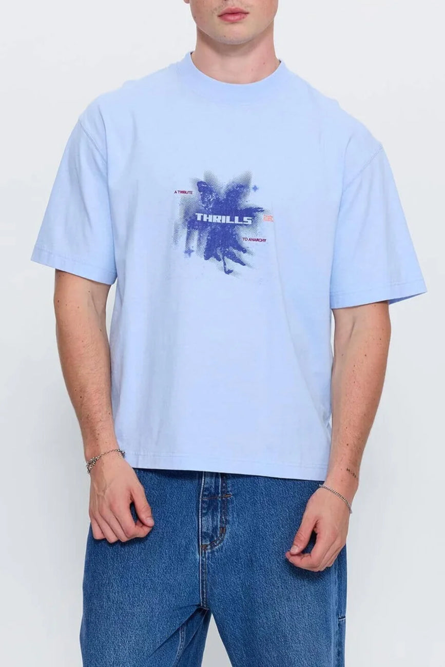 Found Paradise Oversize Box Crop Tee Placid Blue