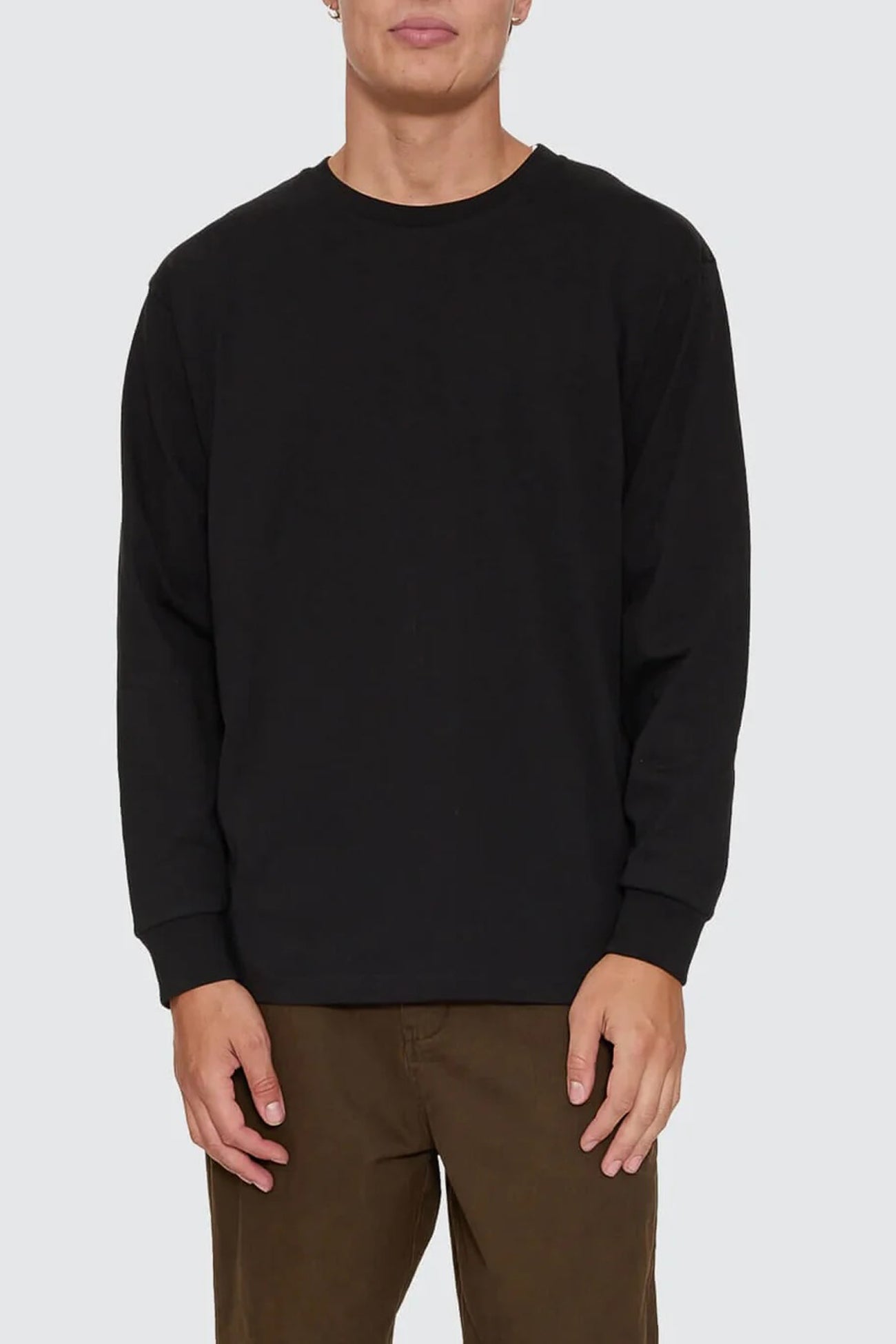 Thrills Military Oversize Long Sleeve Tee Black