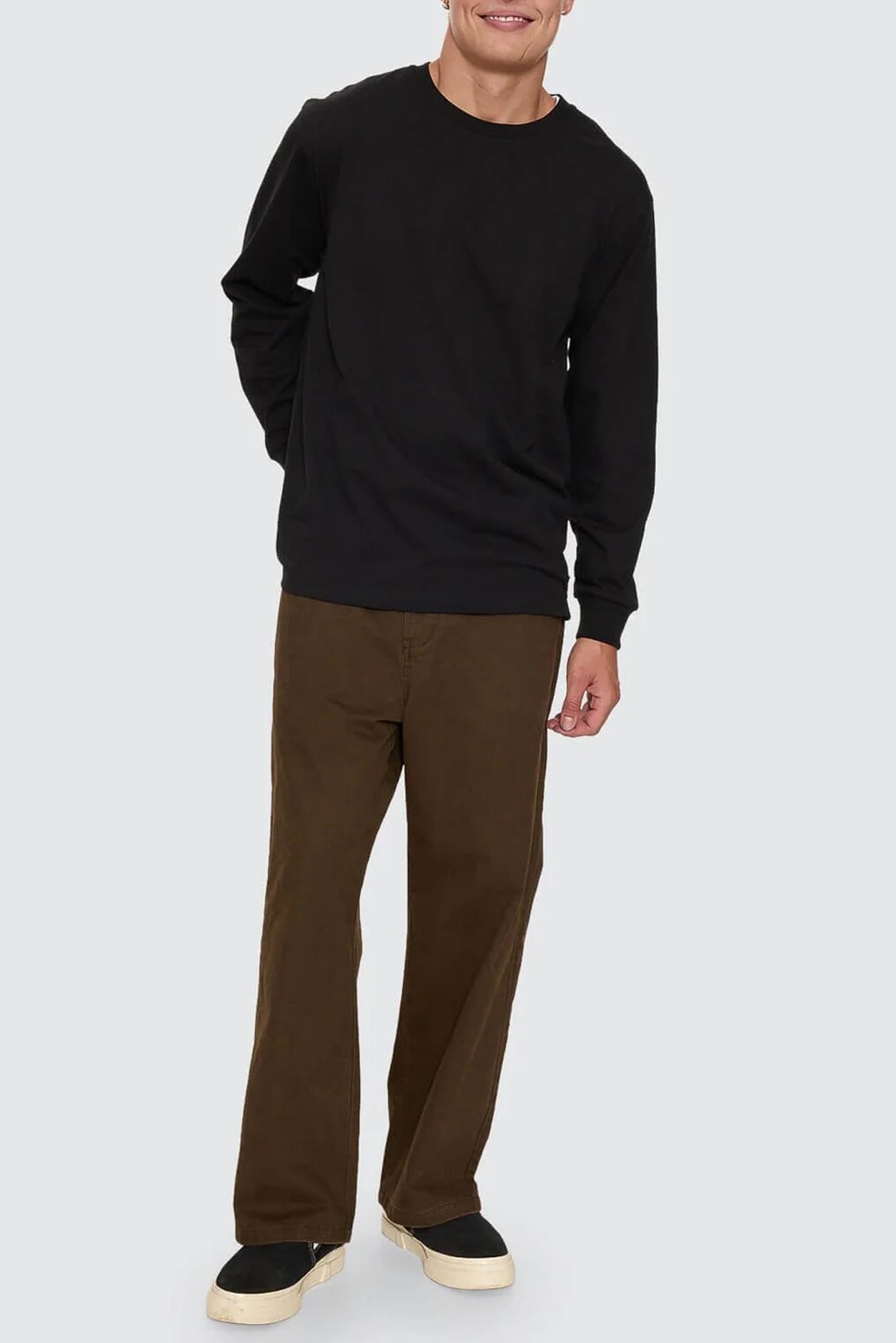 Thrills Military Oversize Long Sleeve Tee Black