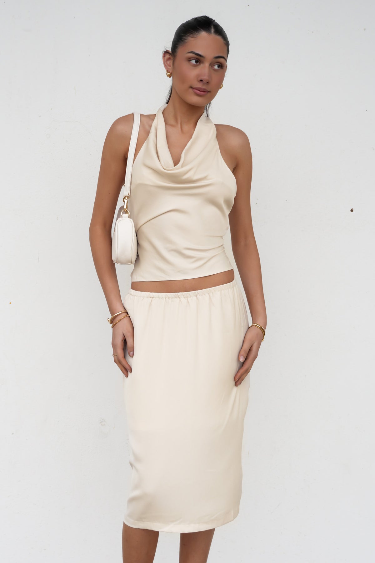 Taesha Midi Skirt Cream