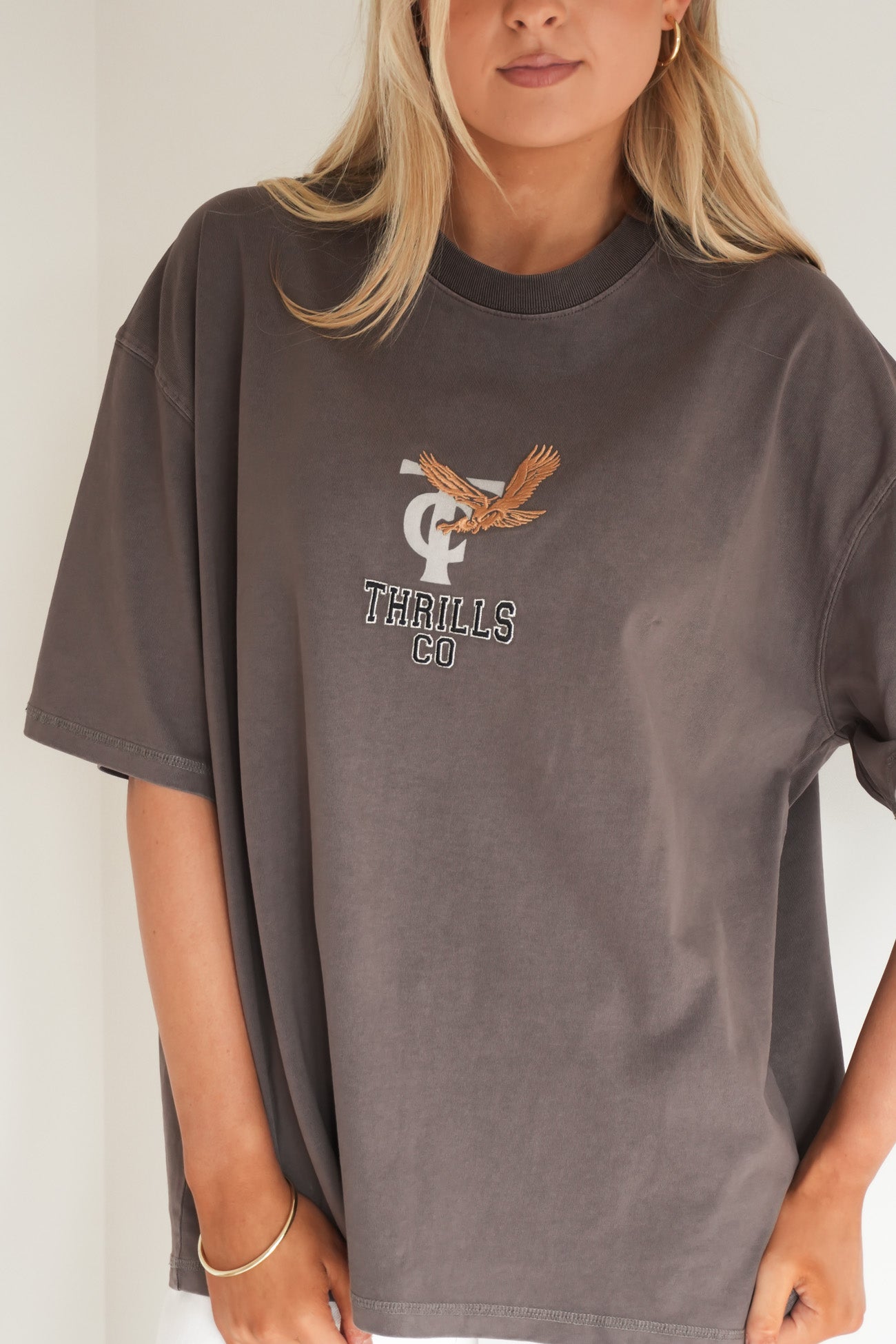 Take It Easy Oversized Tee Clay Smoke