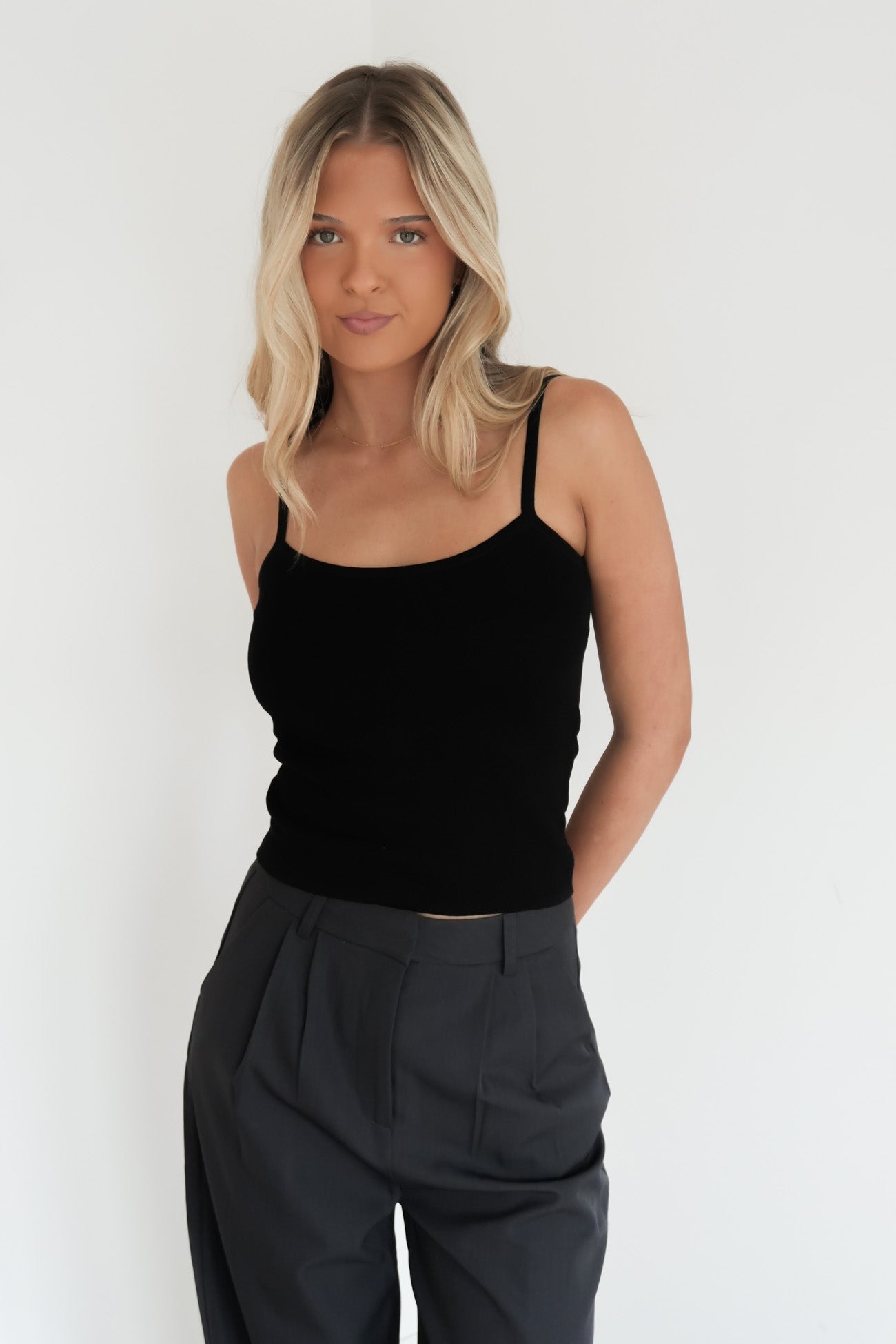 Talah Knit Tank Black