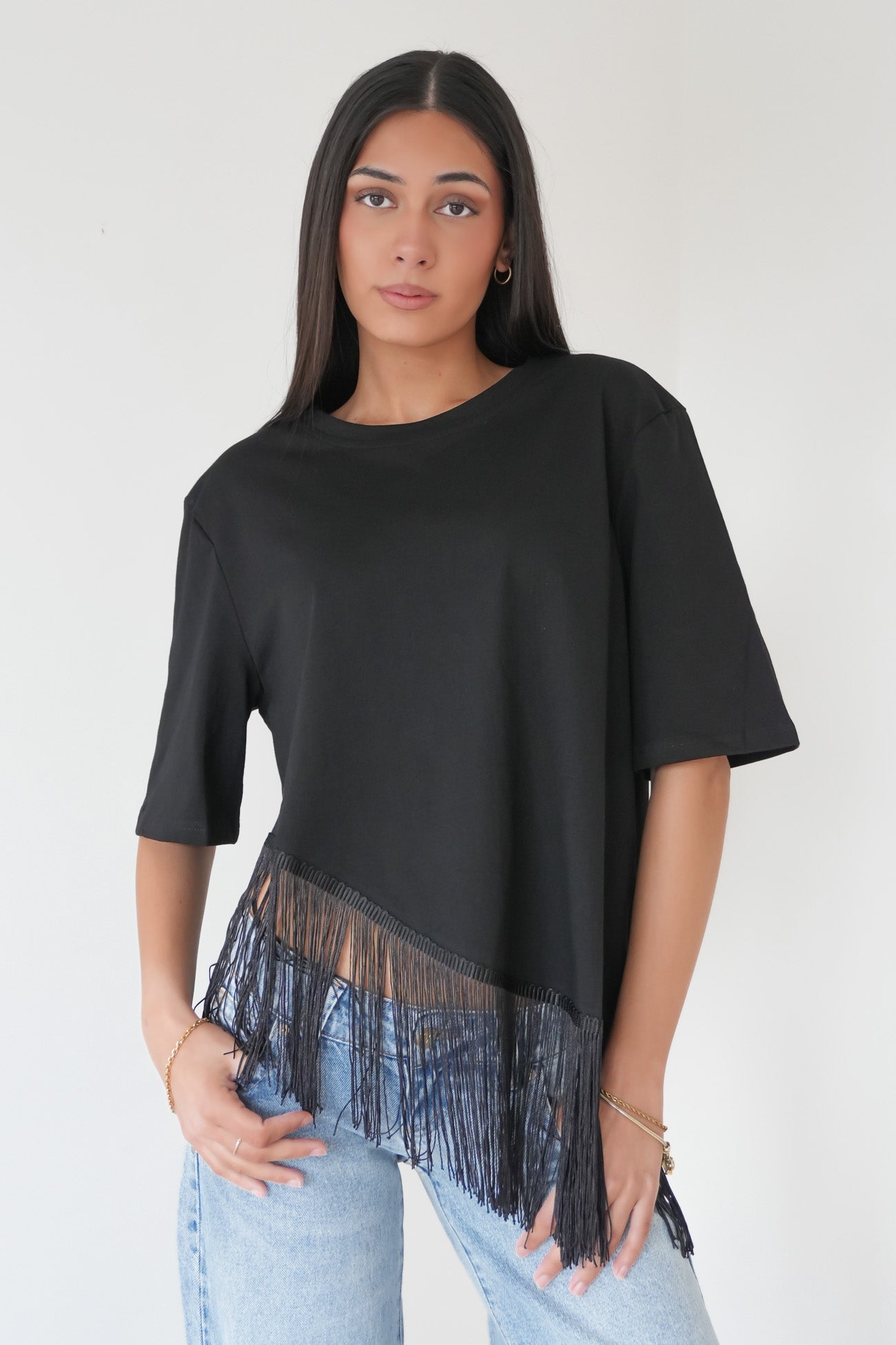 Talicia Tassle Tee Black