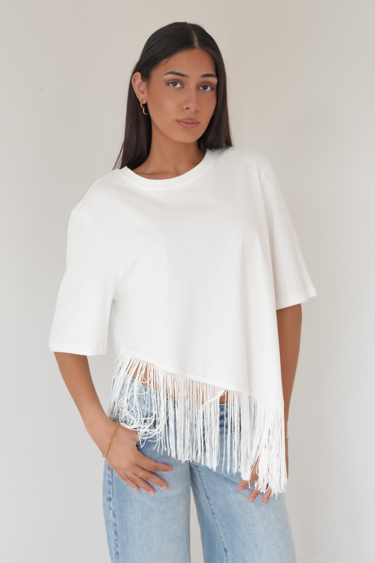 Talicia Tassle Tee White