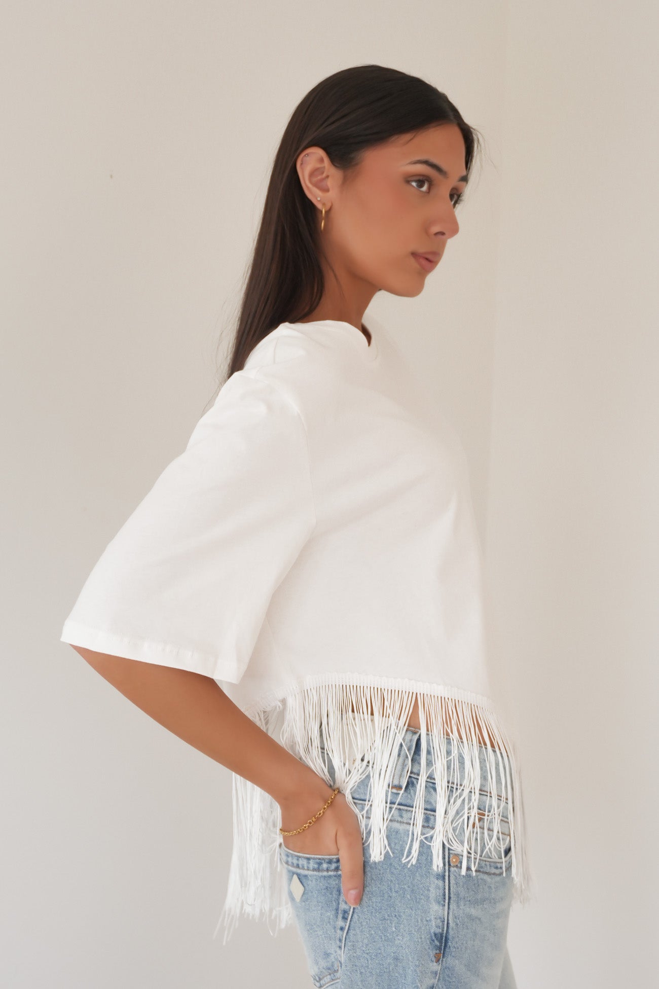 Talicia Tassle Tee White