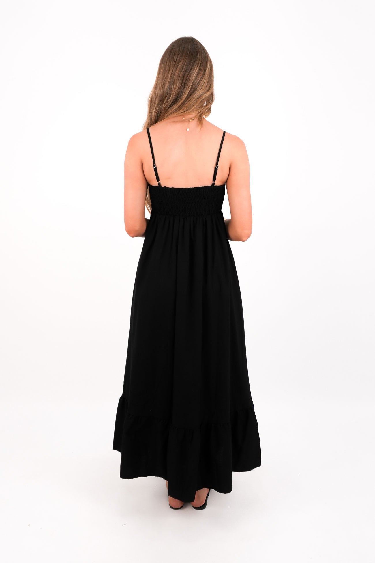 Tallow Tiered Maxi Dress Black