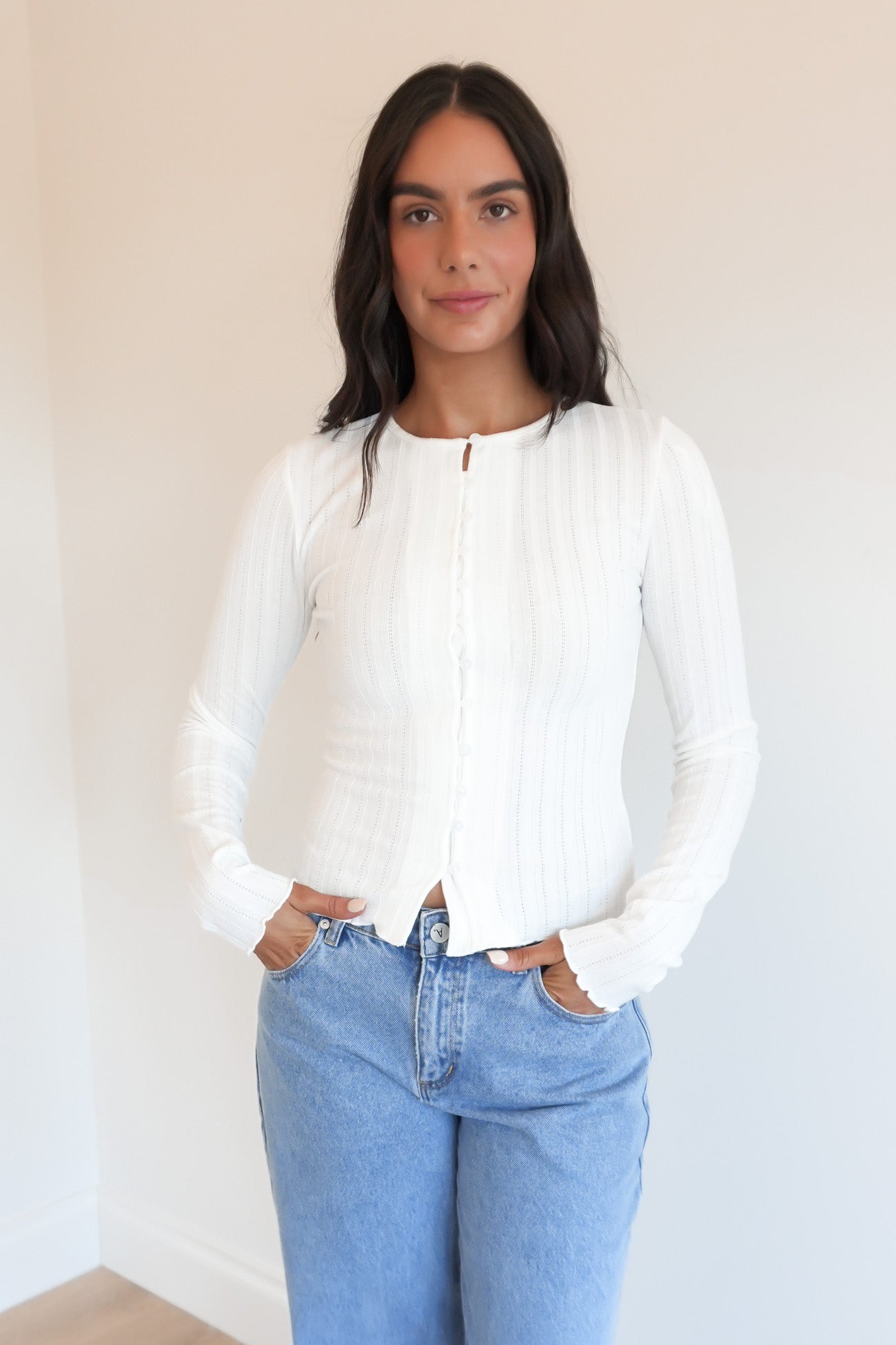 Tarni Knit Top Vintage White