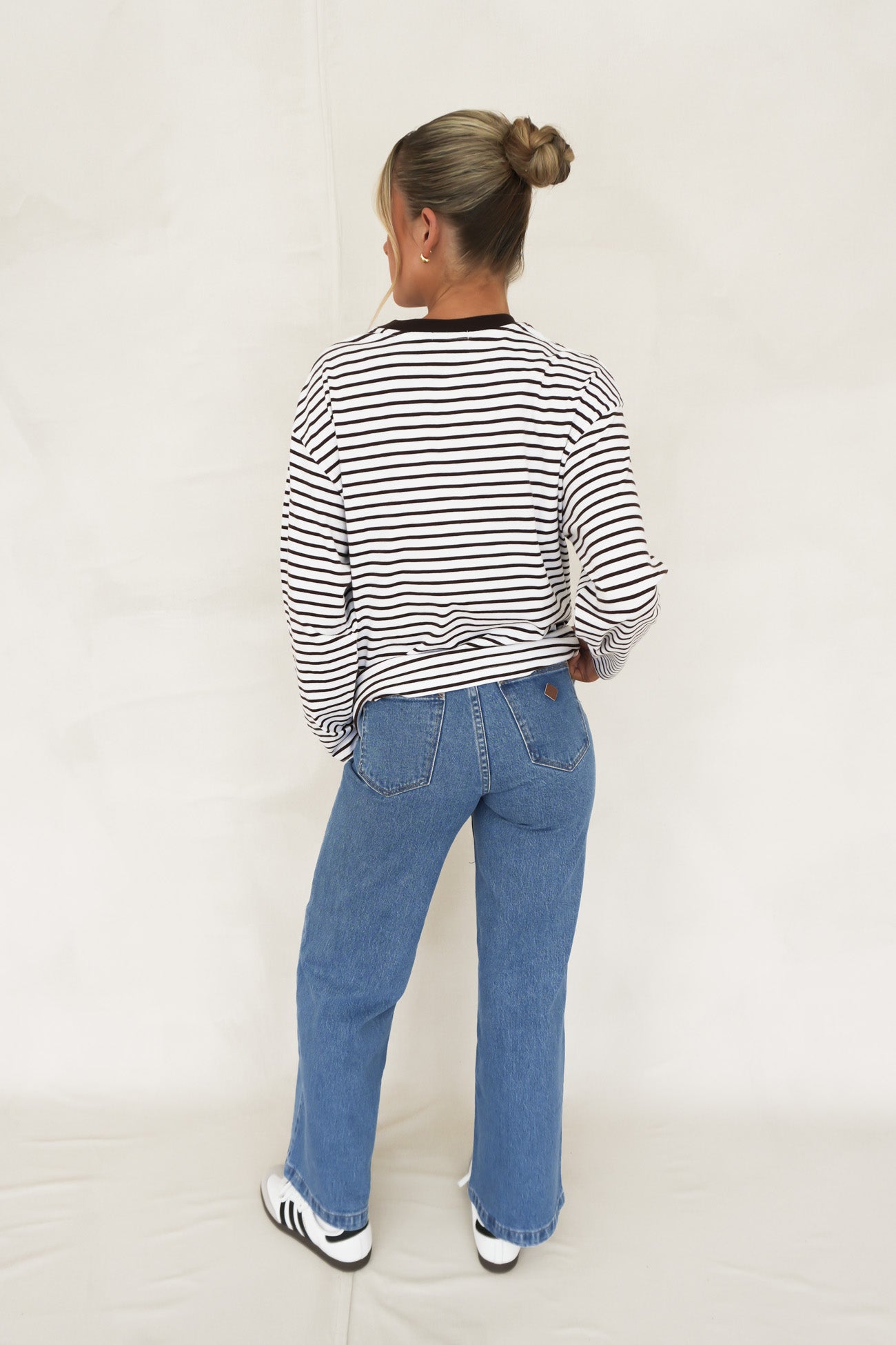 Taylor Stripe Long Sleeve Tee Chocolate