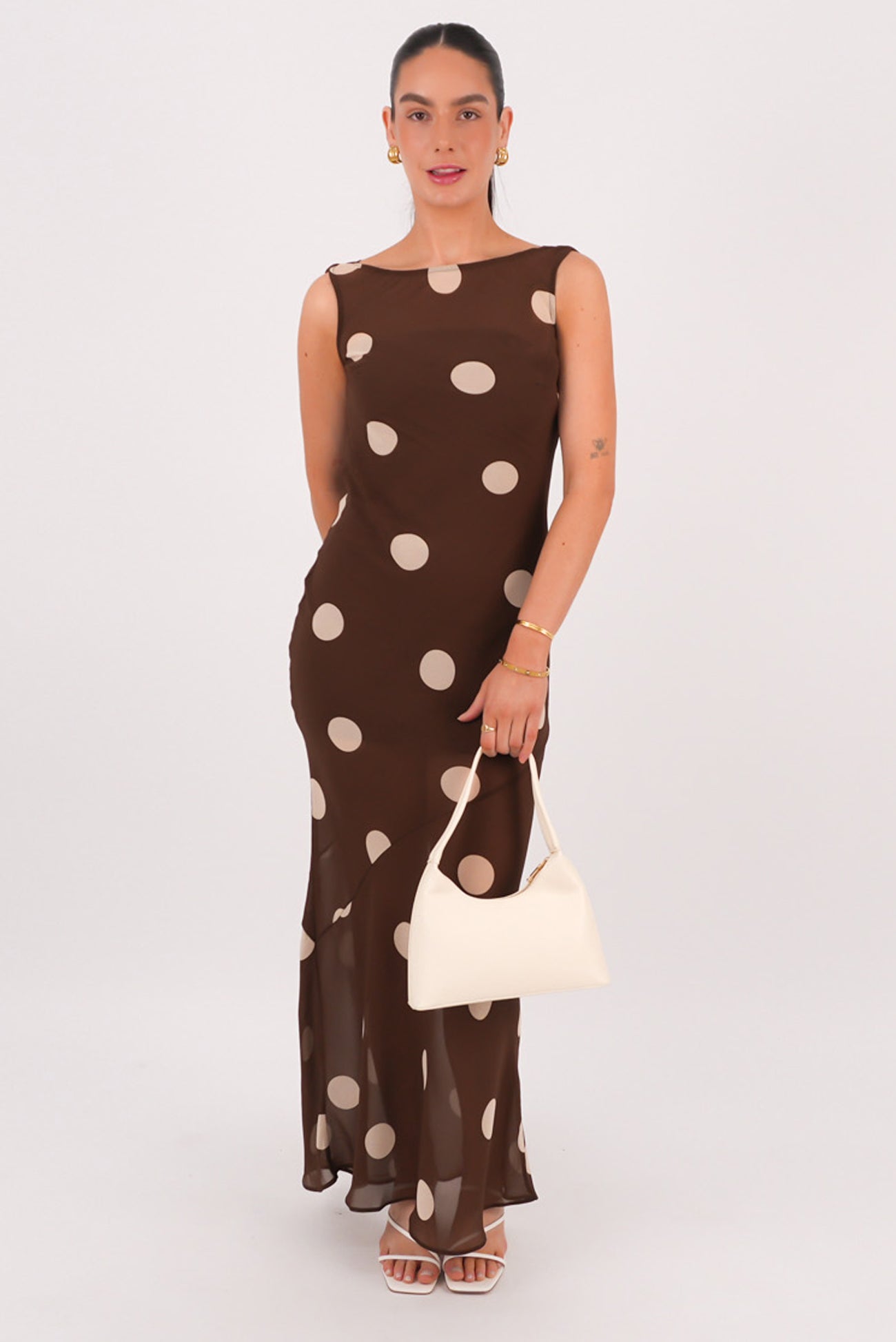 Teigan Maxi Dress Chocolate Polka Dot