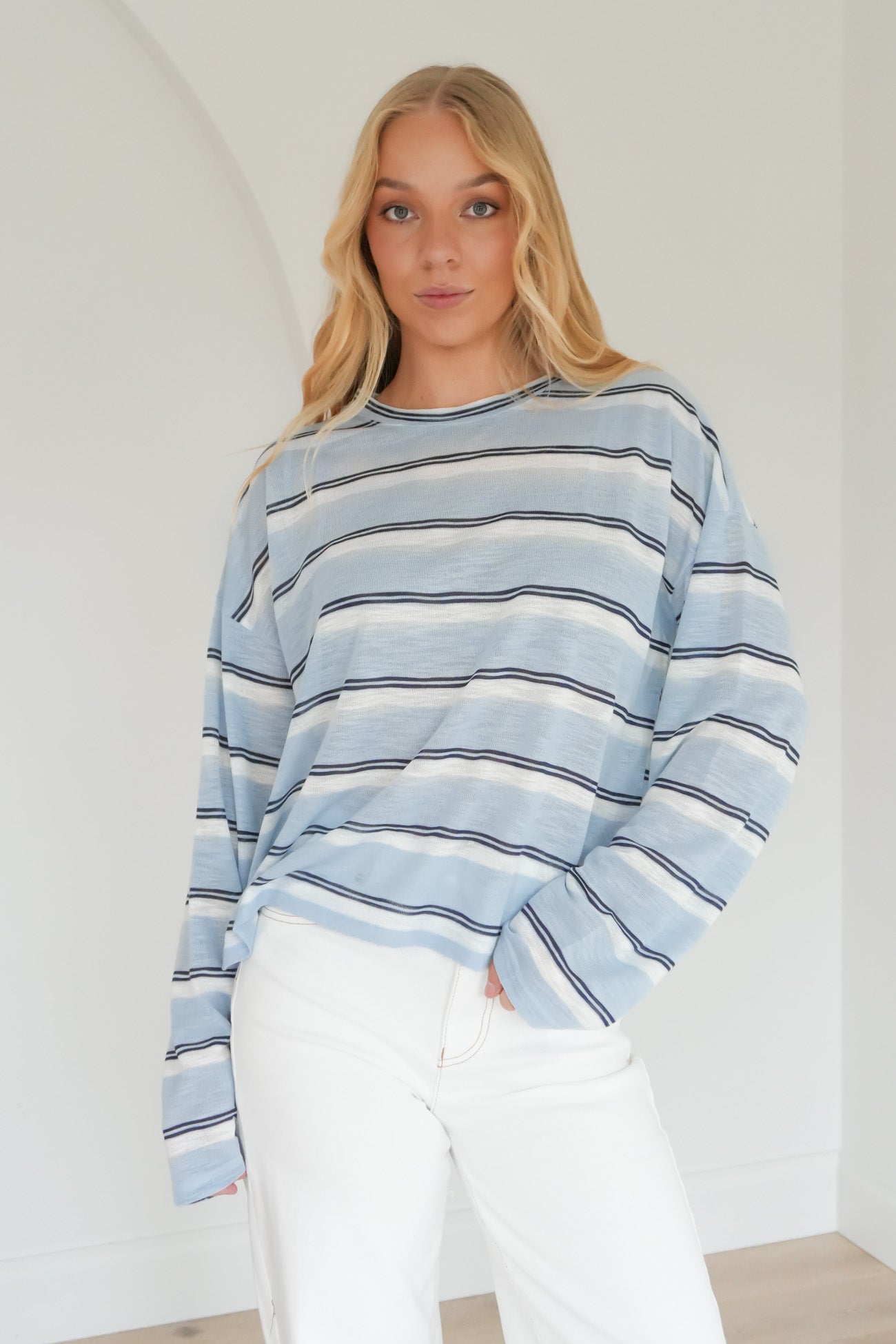 Tekesha Long Sleeve Top Blue Stripe