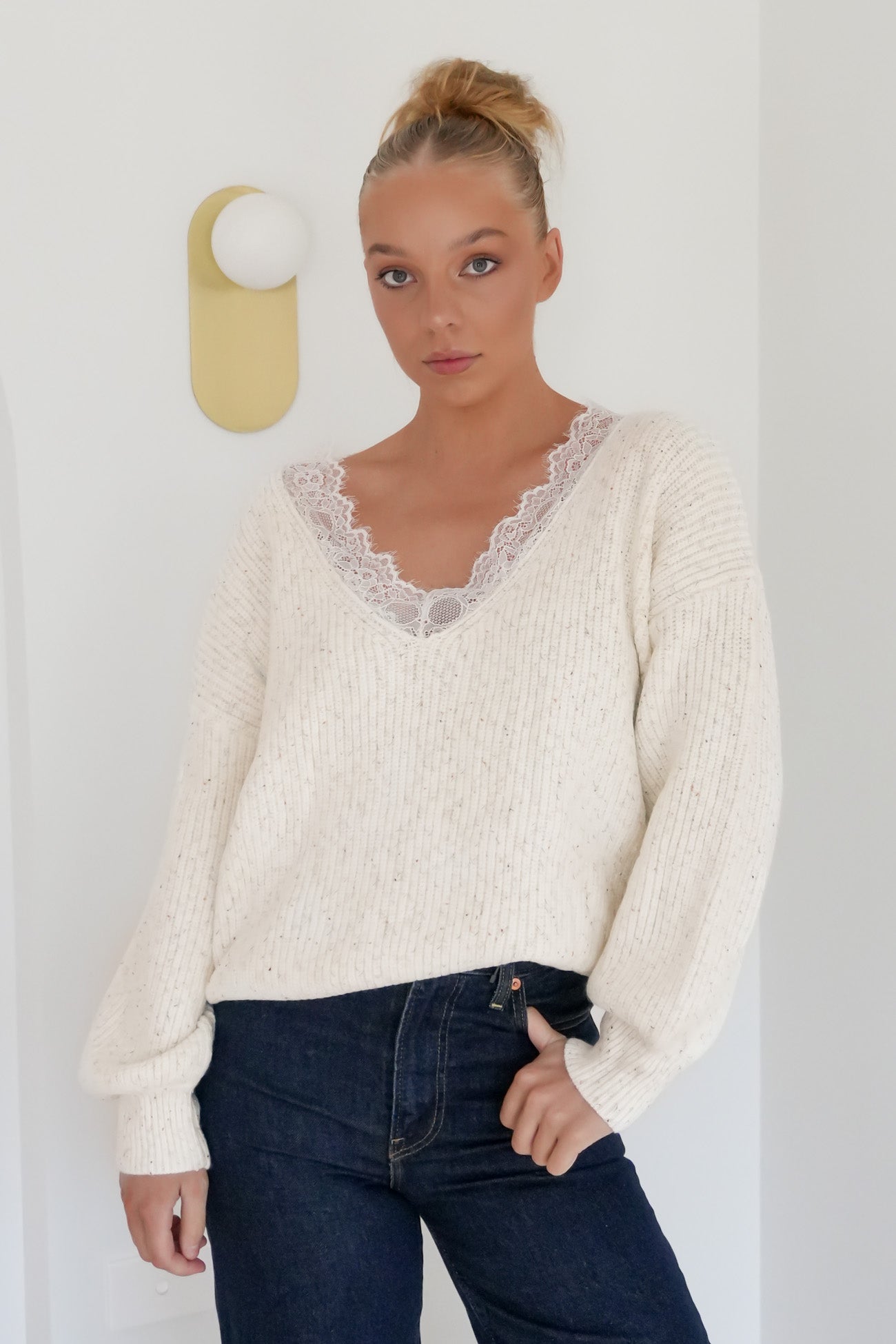 Terrie Lace Knit Cream