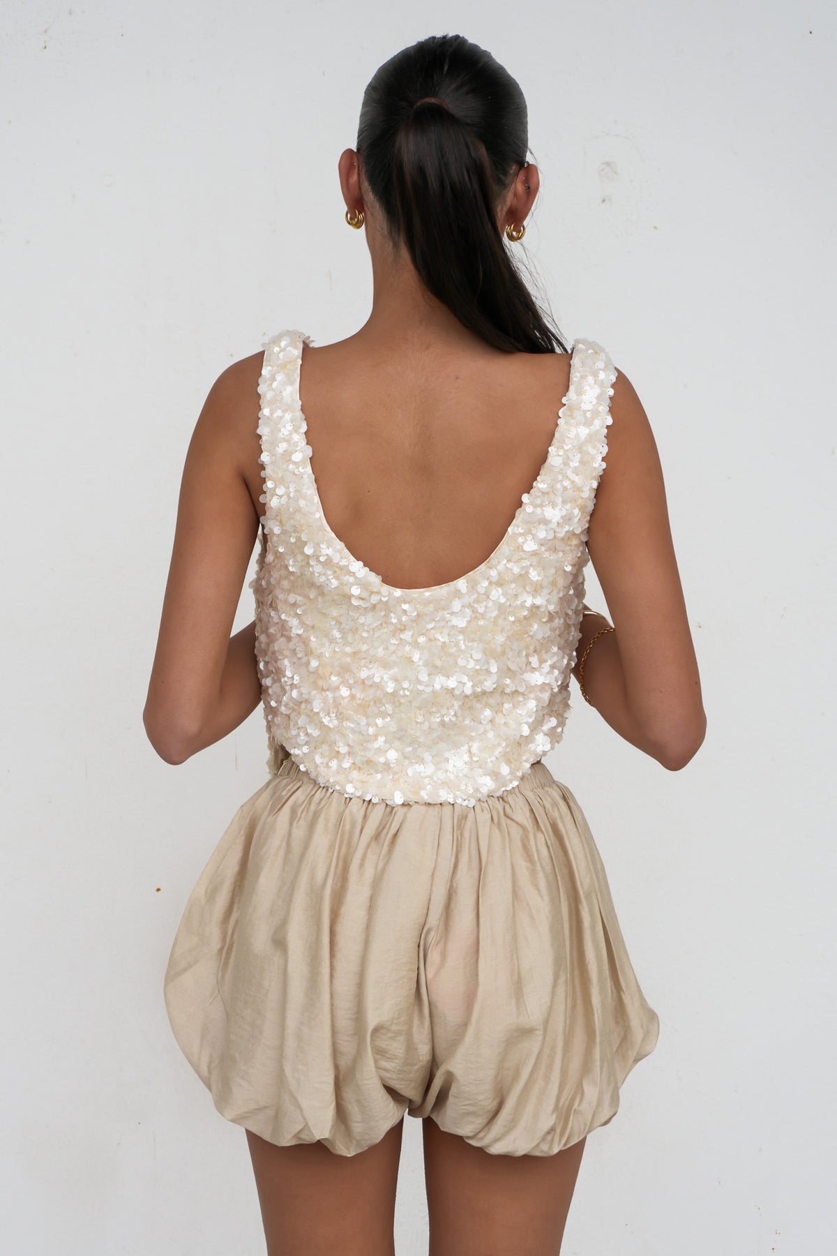 Tessie Sequin Top White