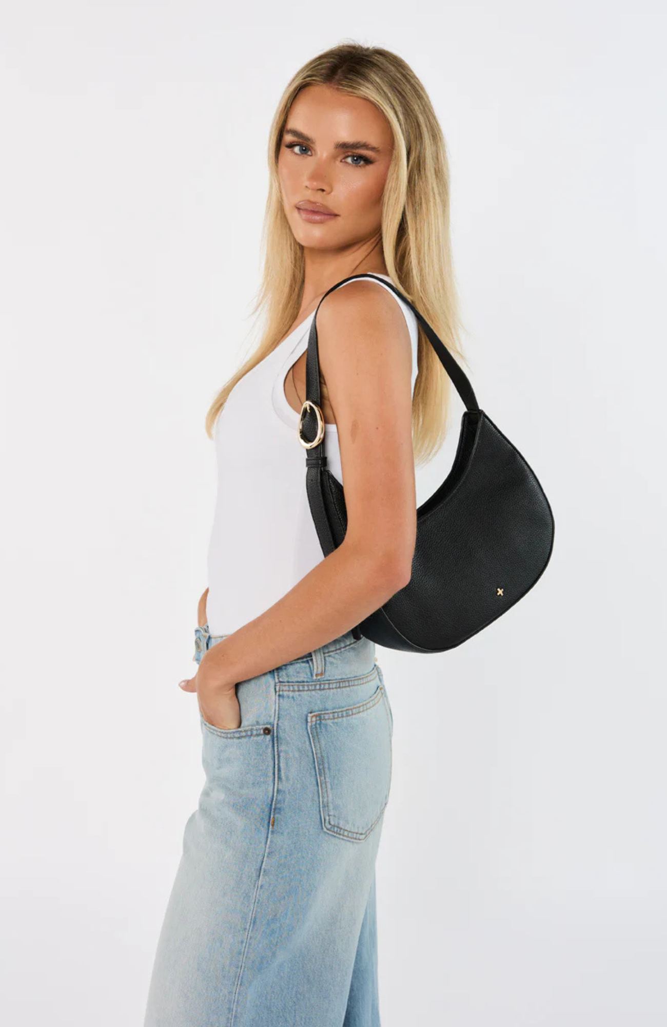 Tiana Bag Black Pebble Gold