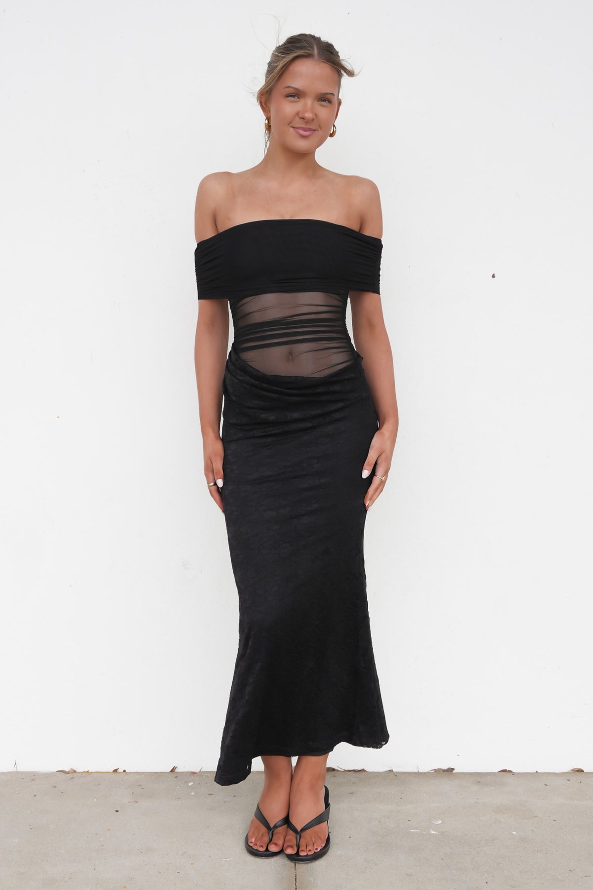 Tiffany Lace Maxi Dress Black