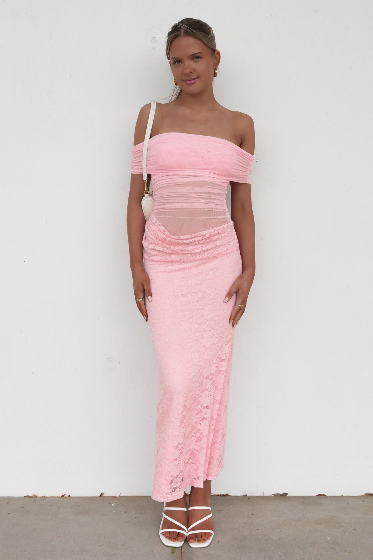 Tiffany Lace Maxi Dress Pink