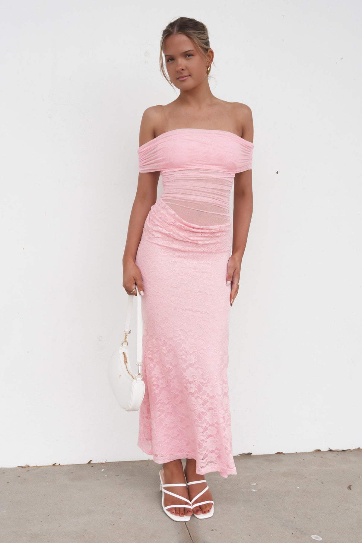 Tiffany Lace Maxi Dress Pink