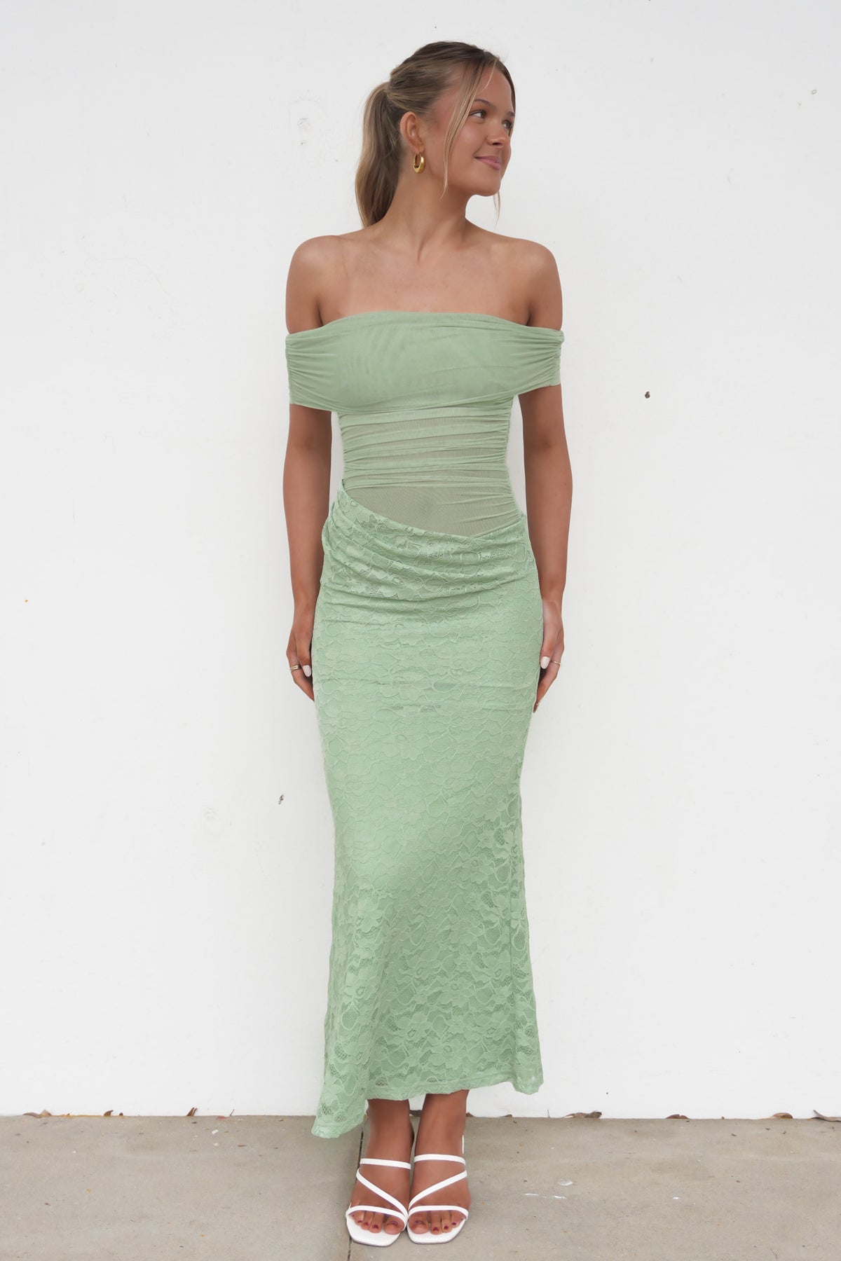 Tiffany Lace Maxi Dress Sage