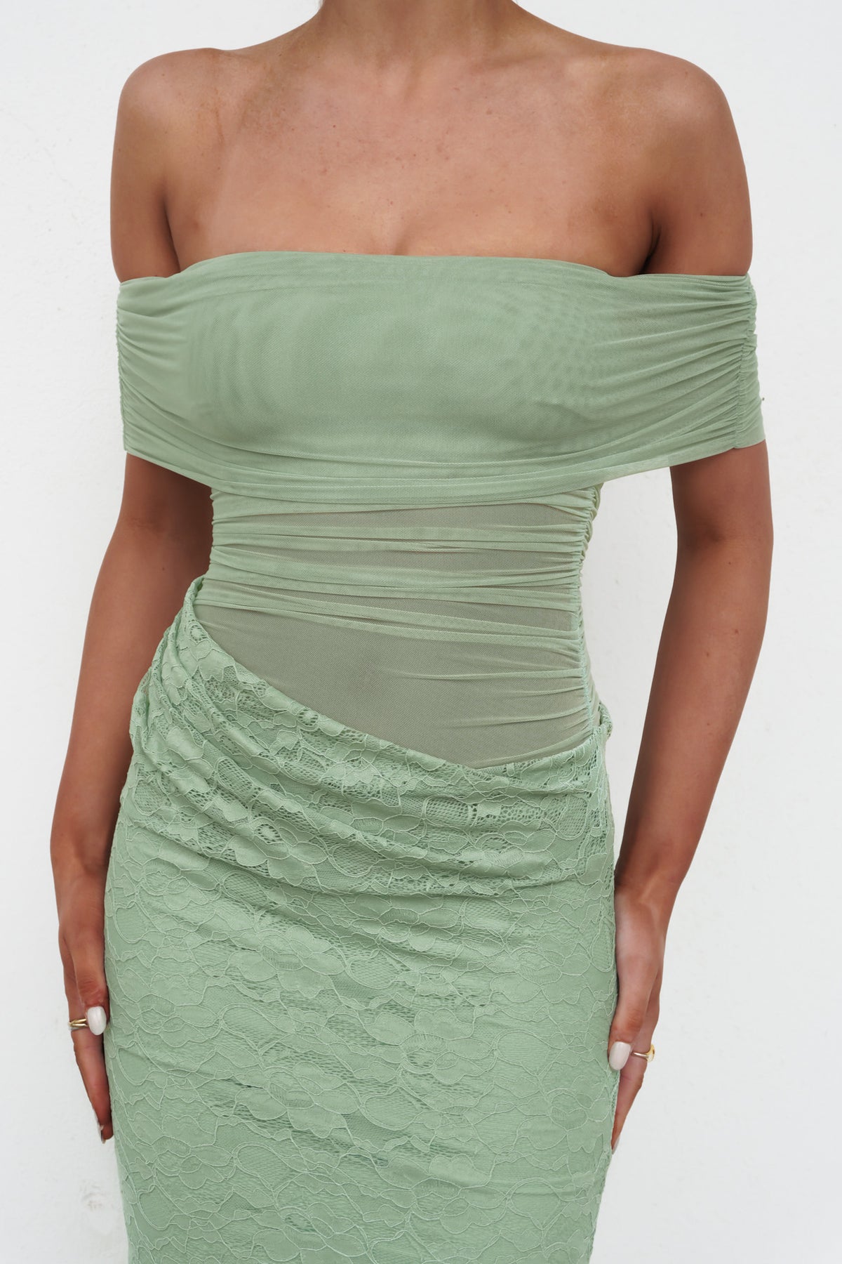Tiffany Lace Maxi Dress Sage
