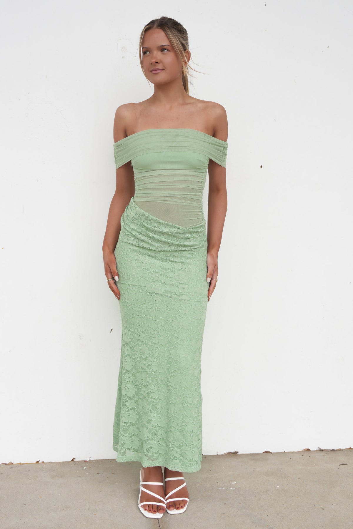 Tiffany Lace Maxi Dress Sage