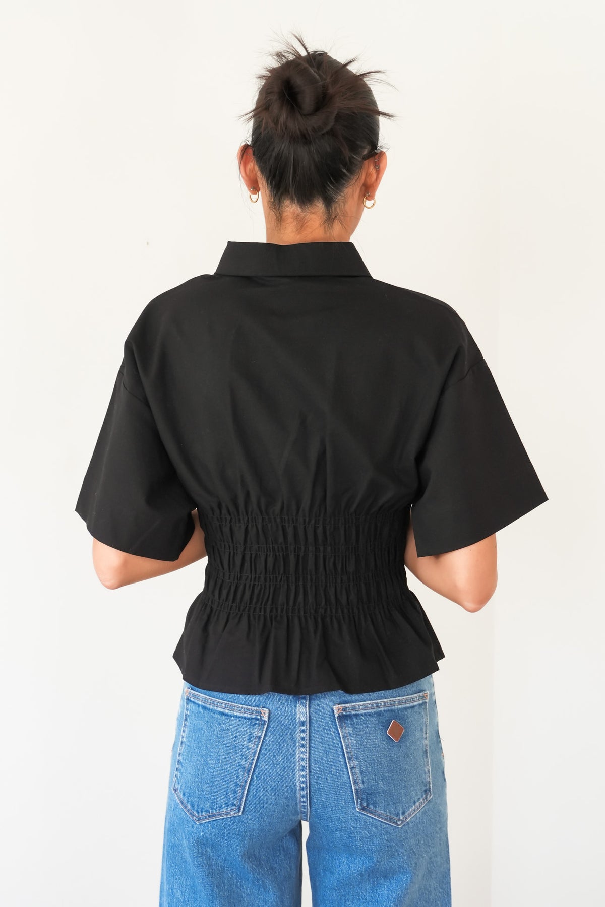 Timeless Shirred Top Black