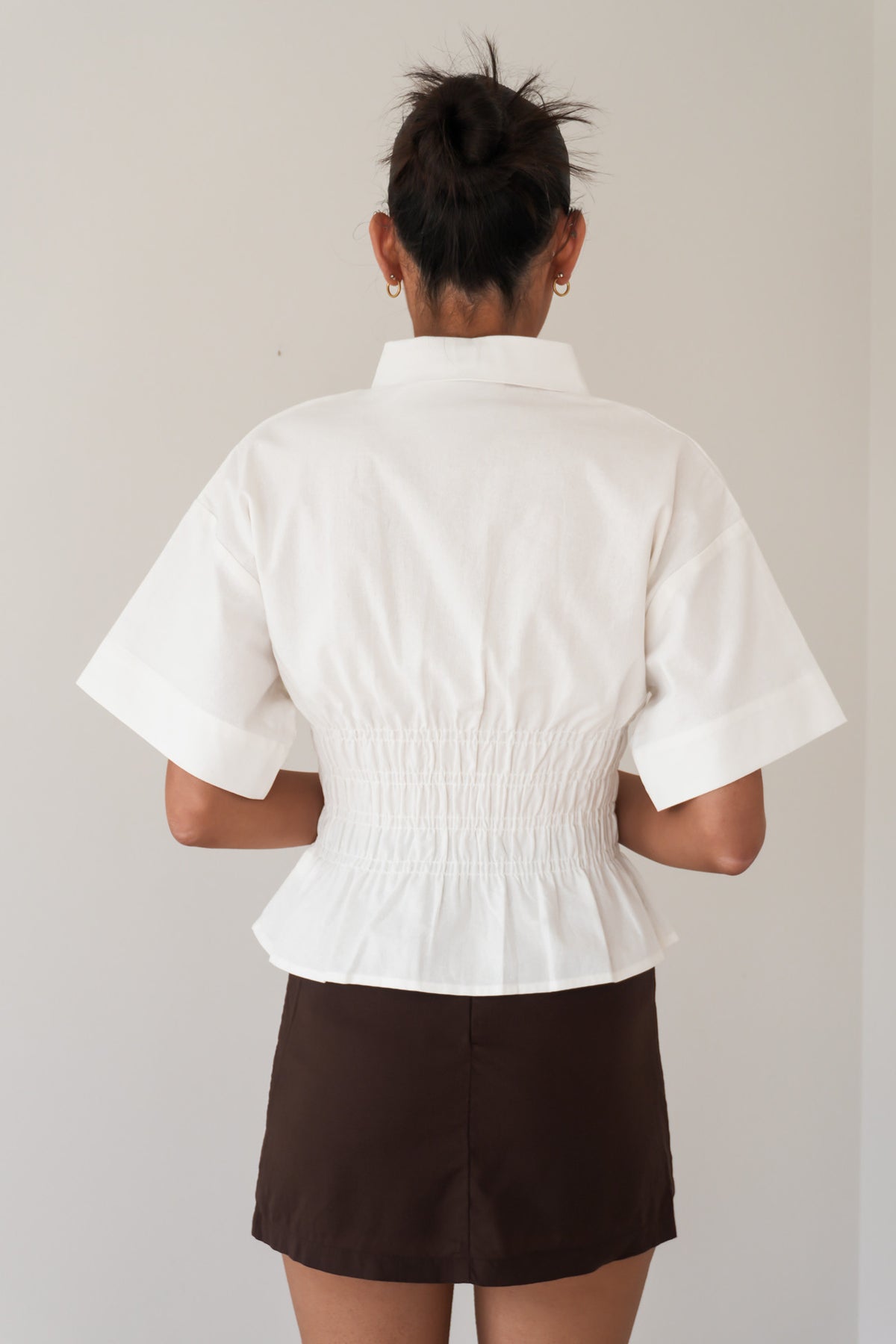Timeless Shirred Top White
