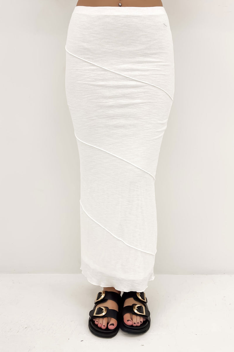 Tina Maxi Skirt White