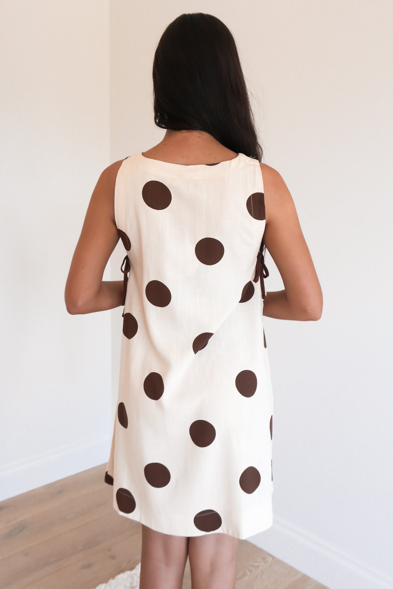Todd Mini Dress Mocha Polka Dot