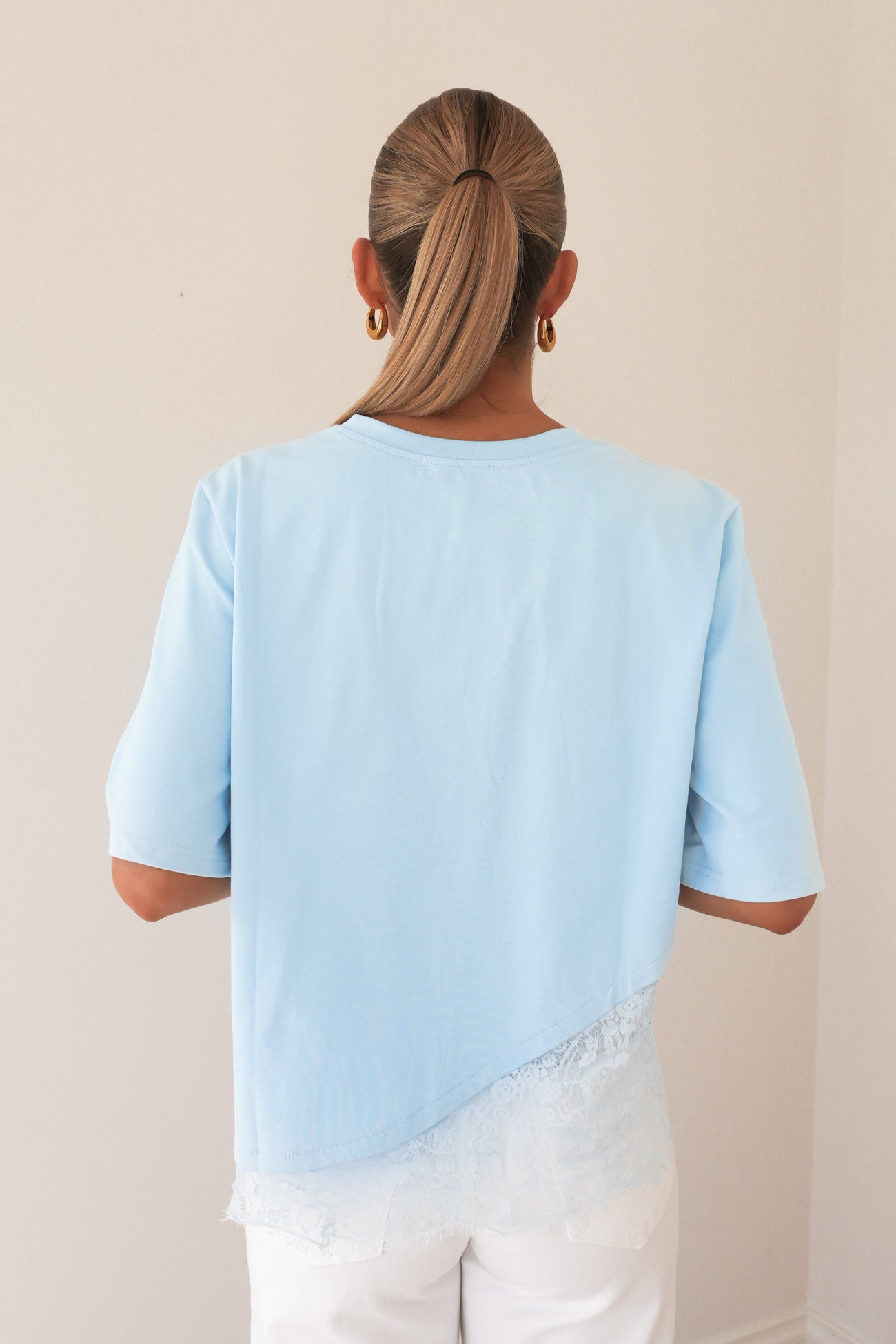 Tommi Lace Tee Blue