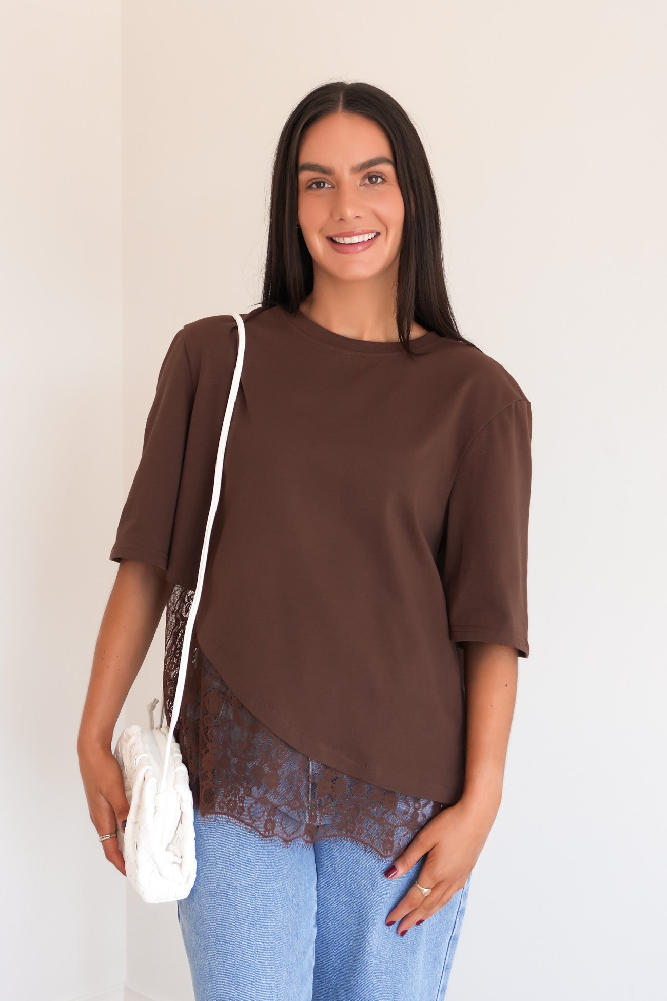 Tommi Lace Tee Chocolate