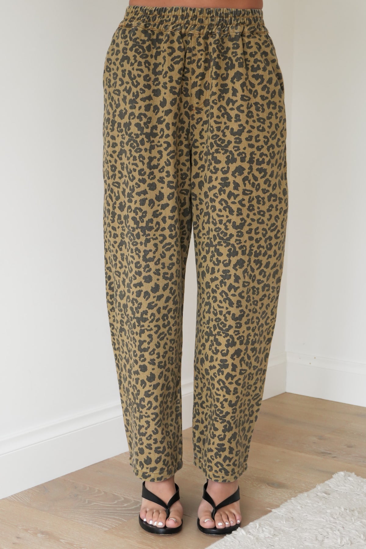 Torie Tapered Denim Pant Leopard