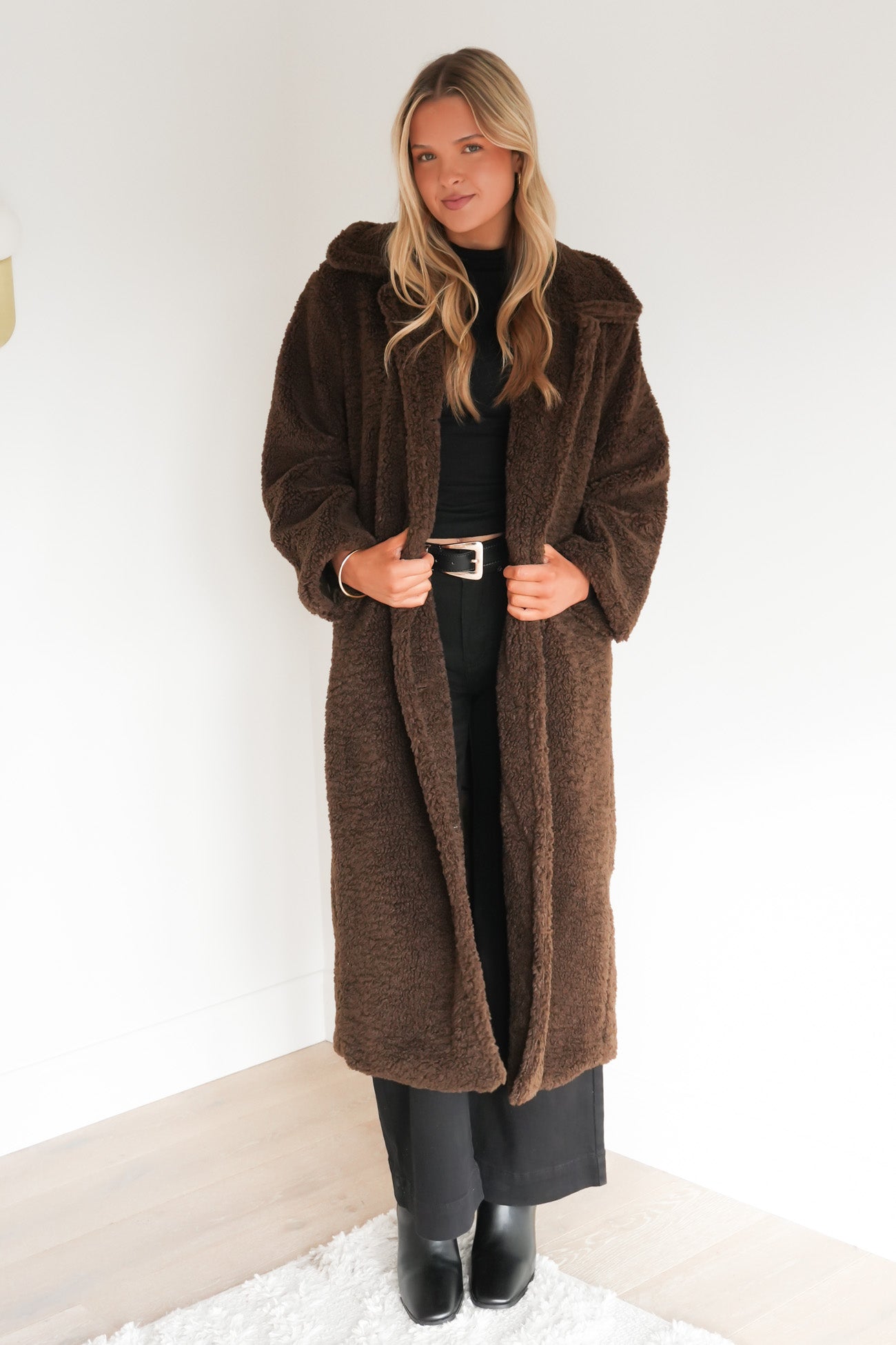 Tracie Teddy Coat Chocolate