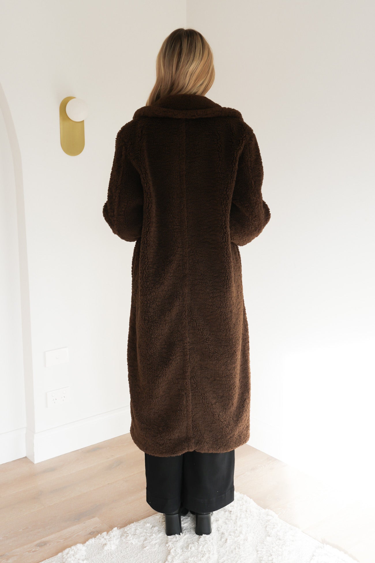 Tracie Teddy Coat Chocolate