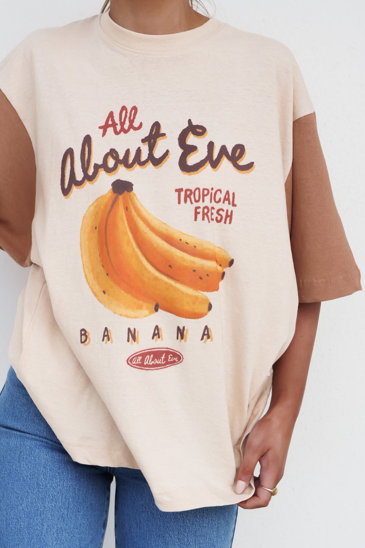 Tropical Oversized Tee Vanilla